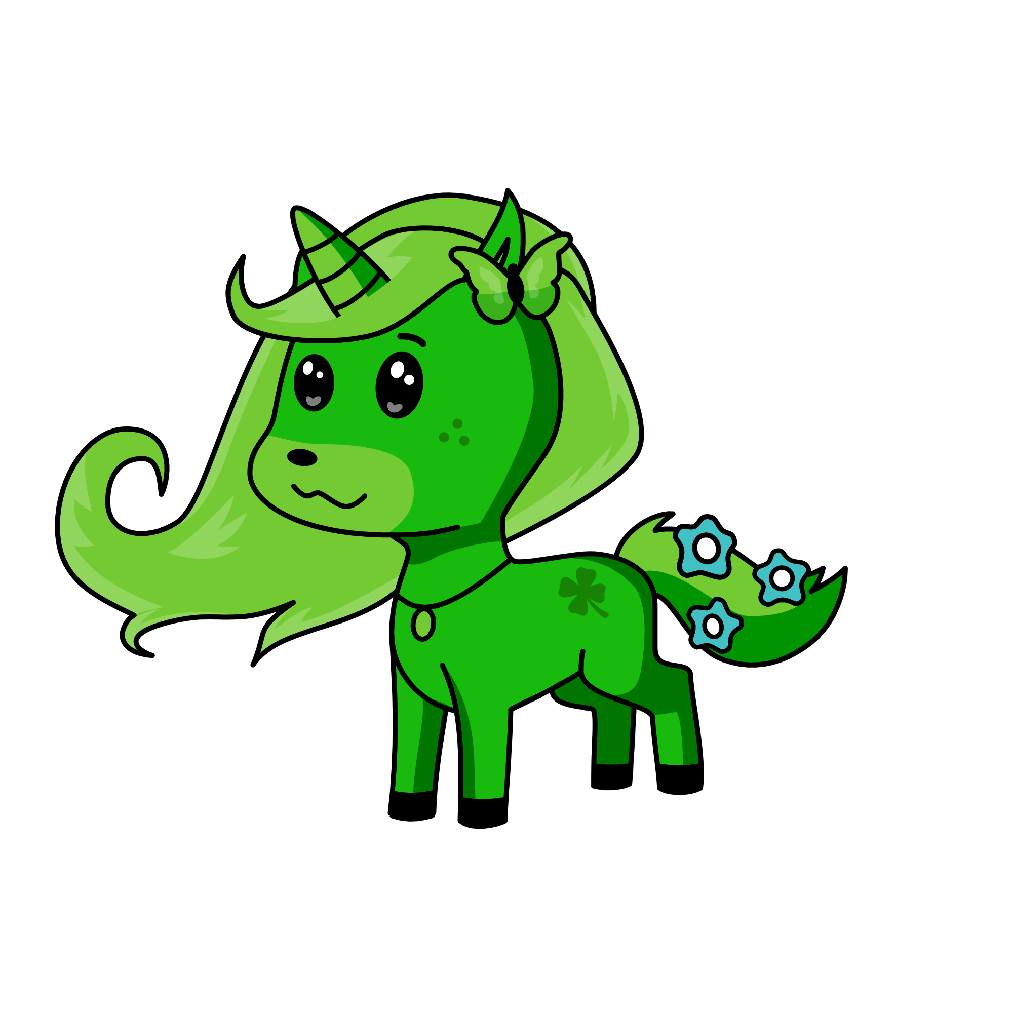 Greenie the Master of the forest , the unicorn