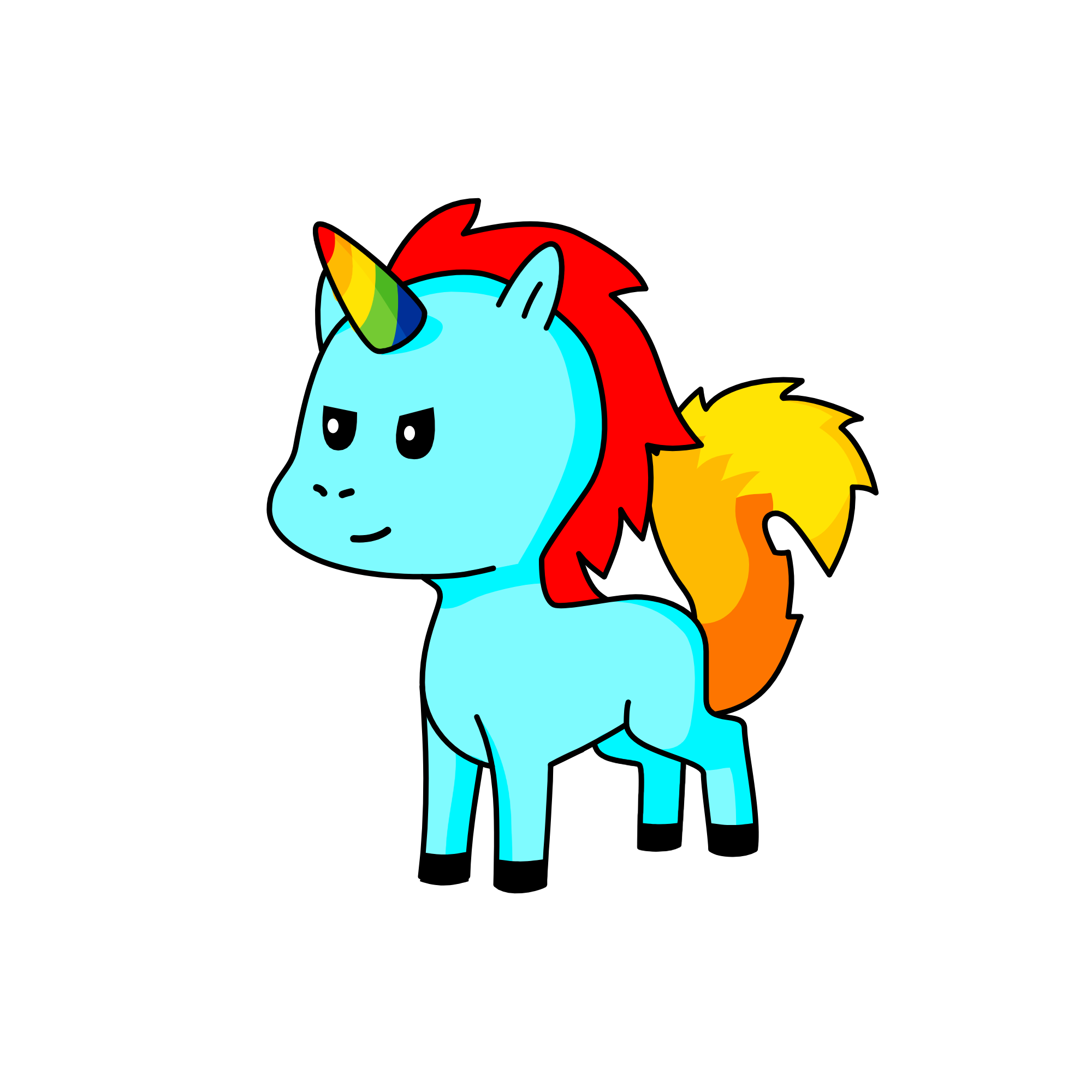 rainbow wolf, the unicorn