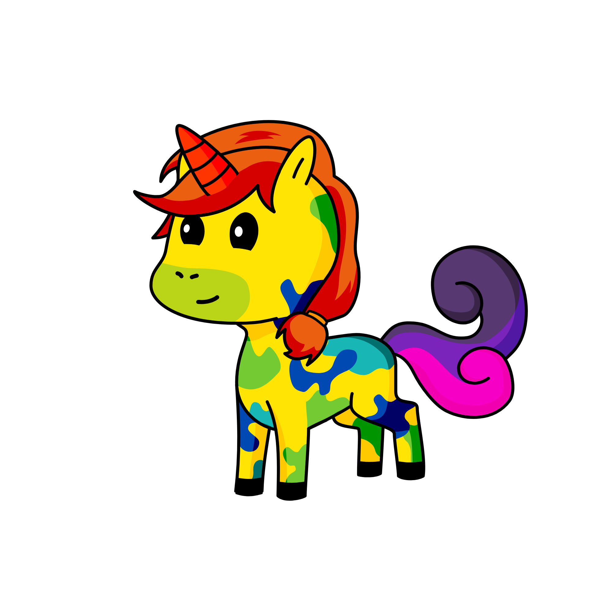 Rainbow, the unicorn