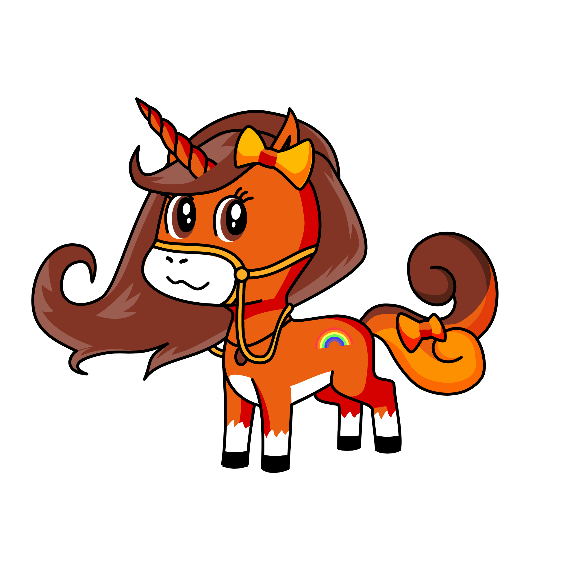 orange, the unicorn