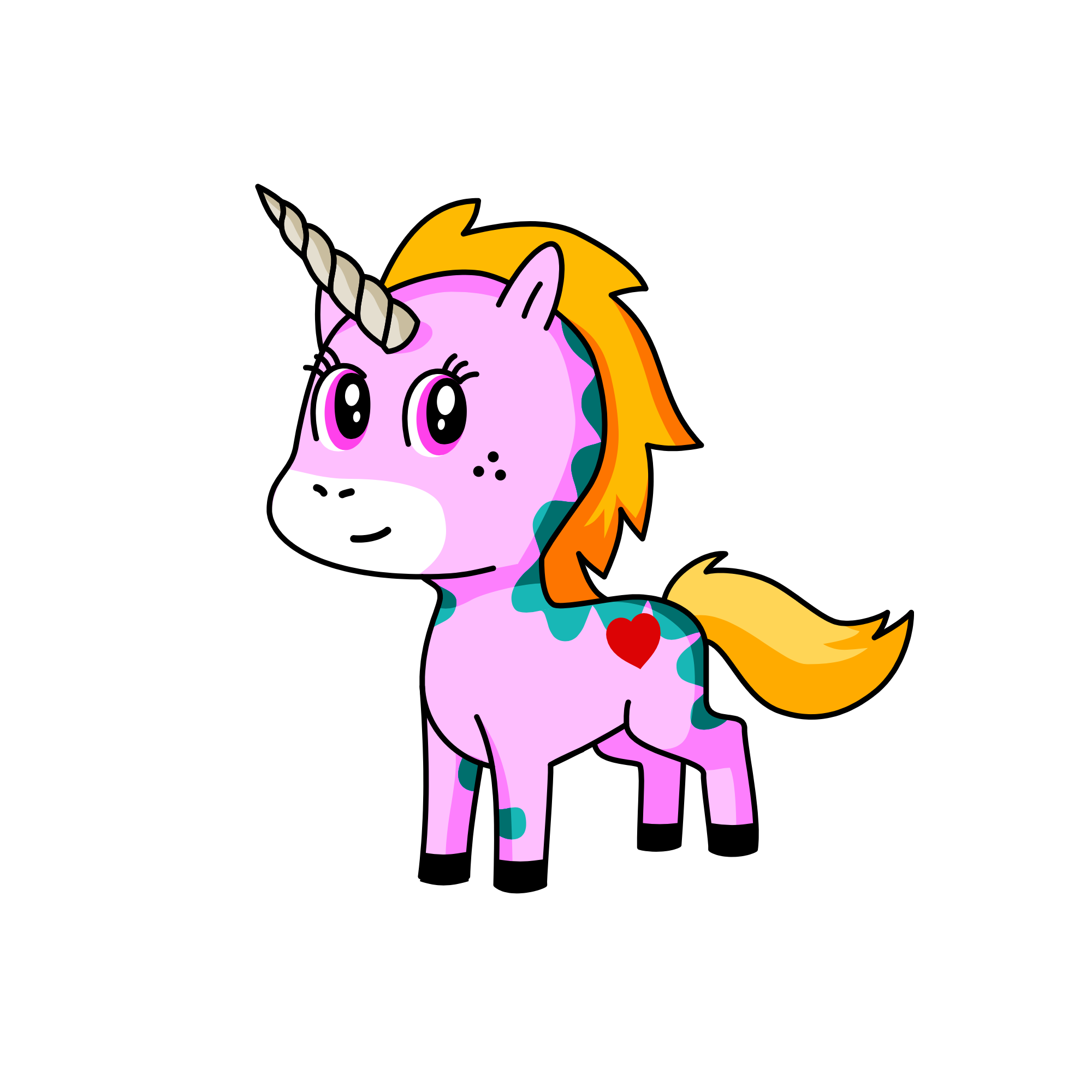 Sunset, the unicorn