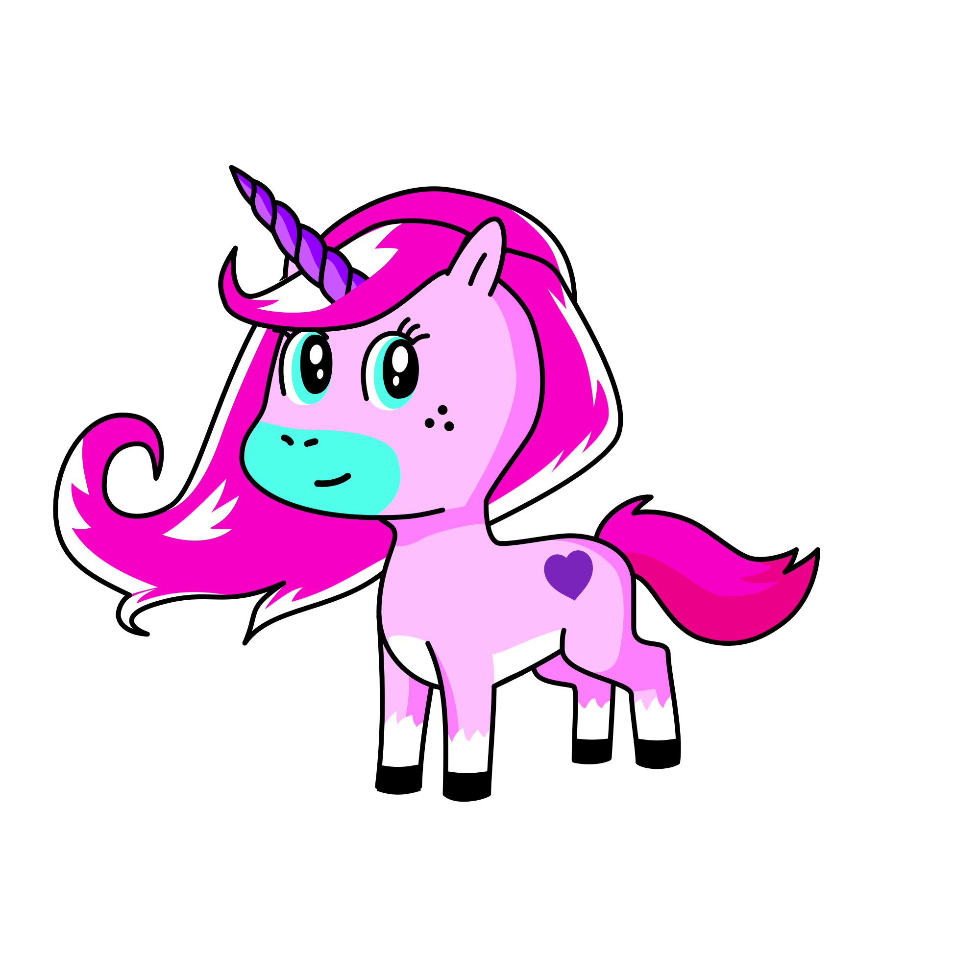 pinky of the blue skys, the unicorn