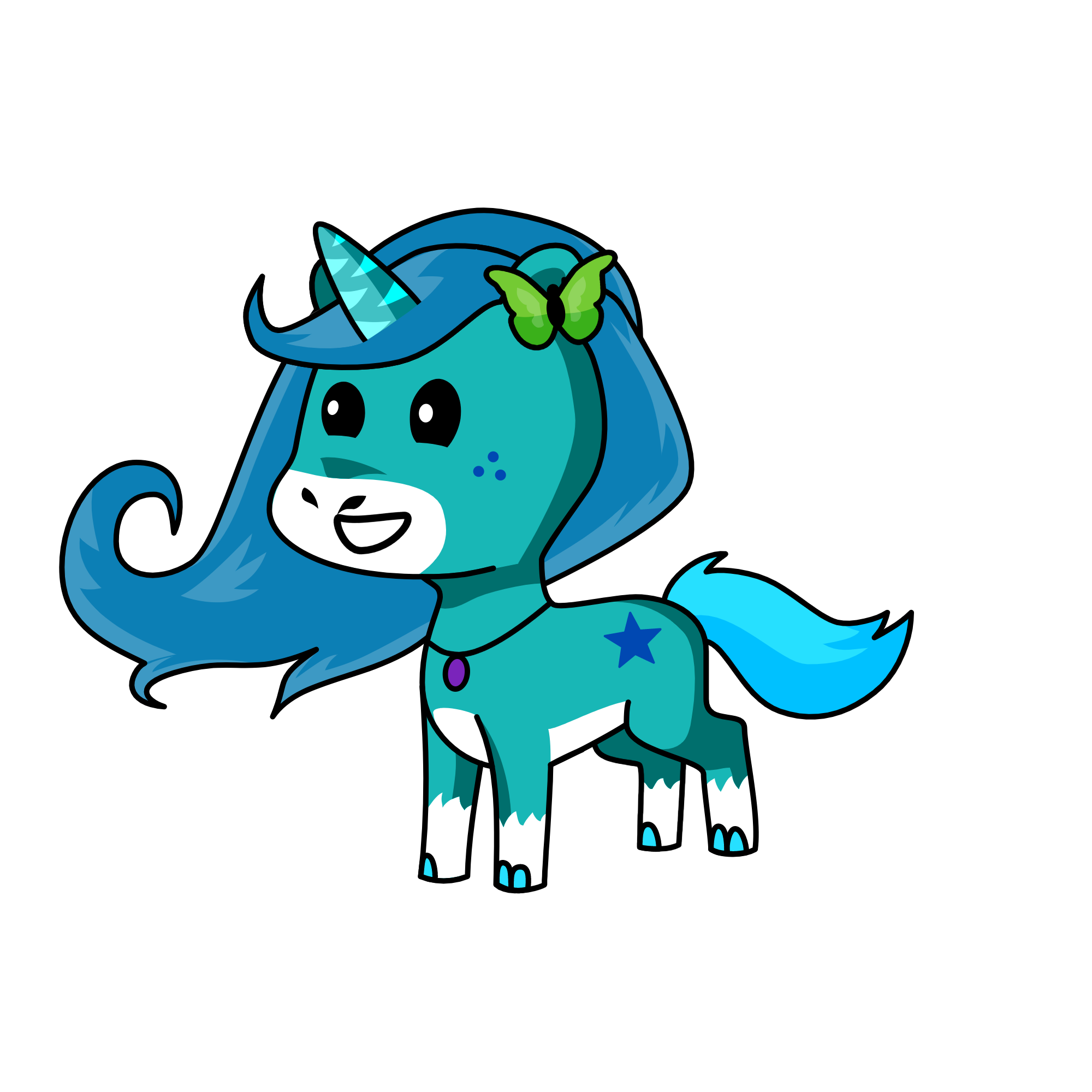 blue, the unicorn