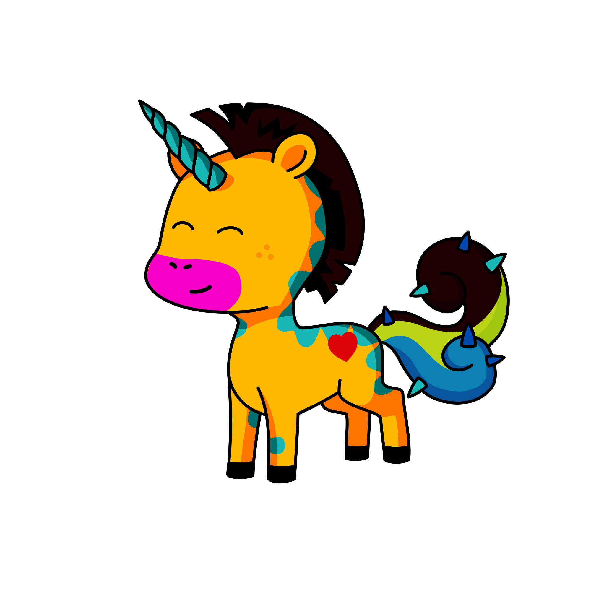 D, the unicorn