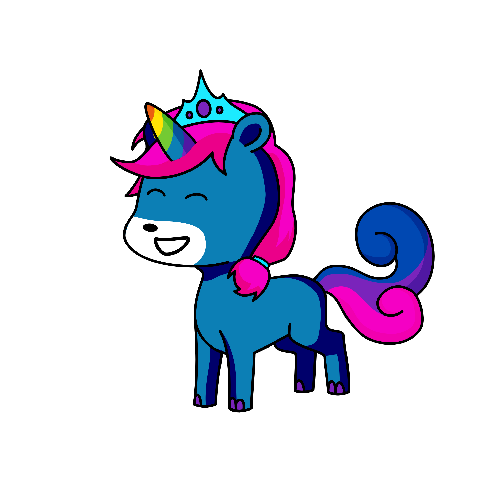 Queen Pink, the unicorn