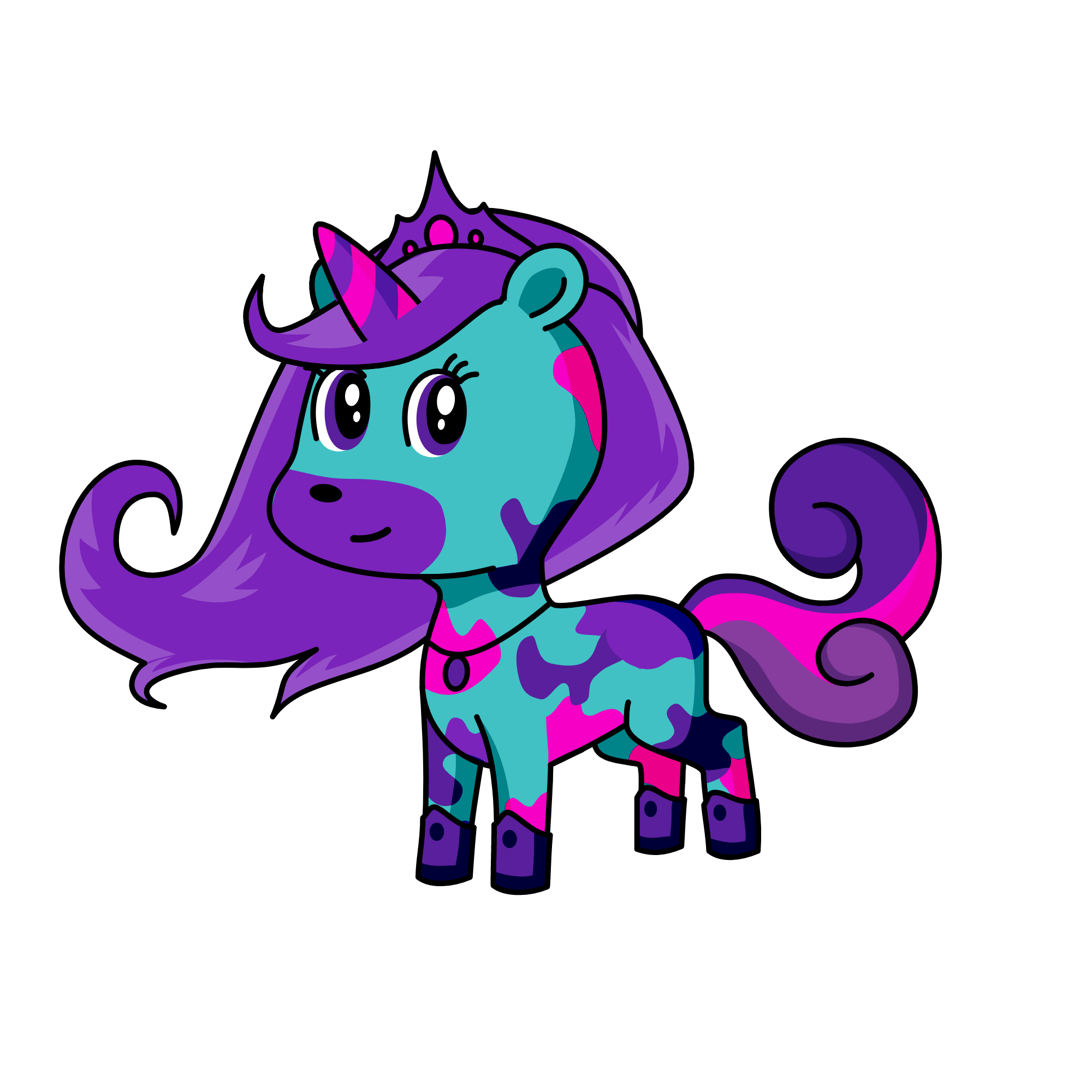 Queen Pink, the unicorn