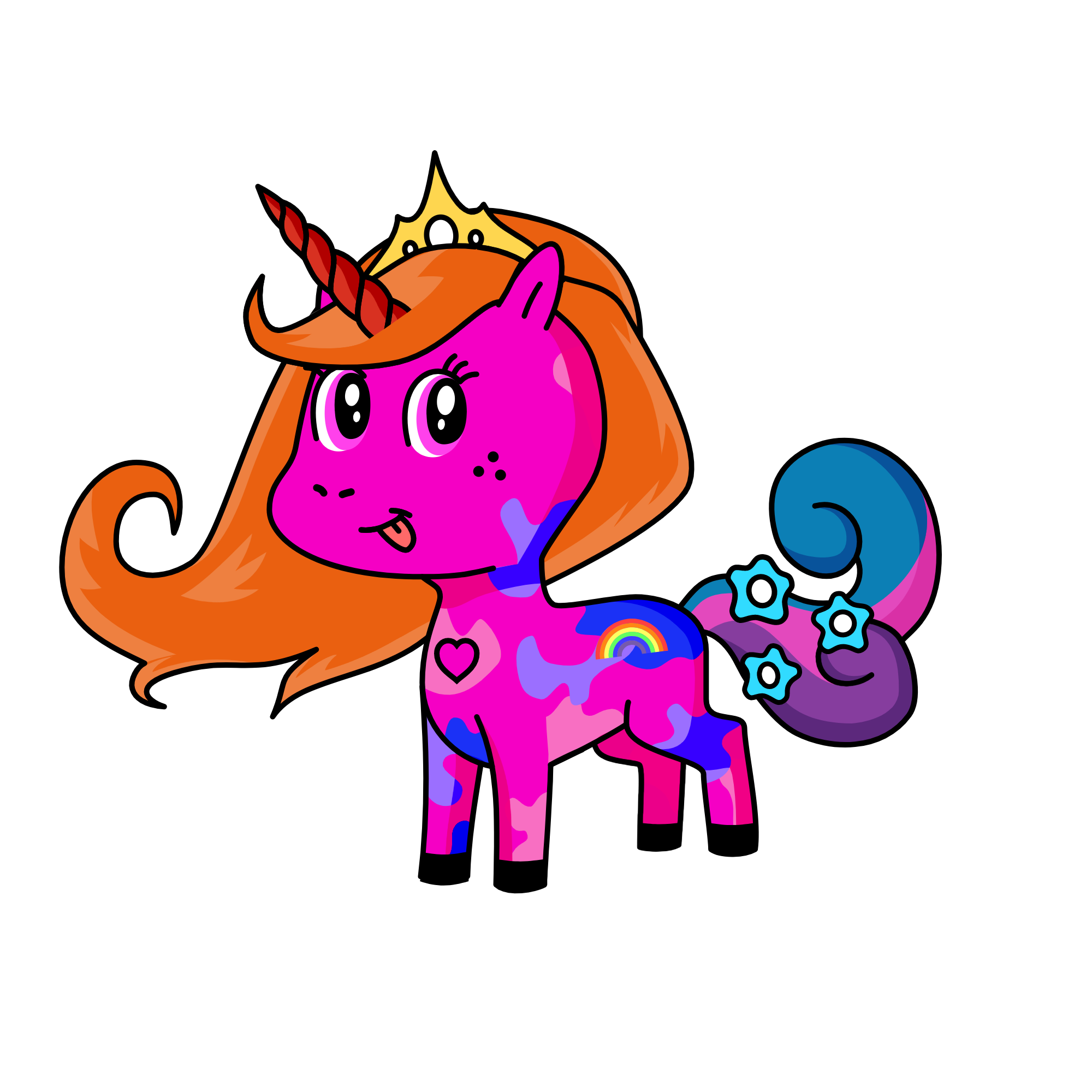 royal pink unicorn, the unicorn