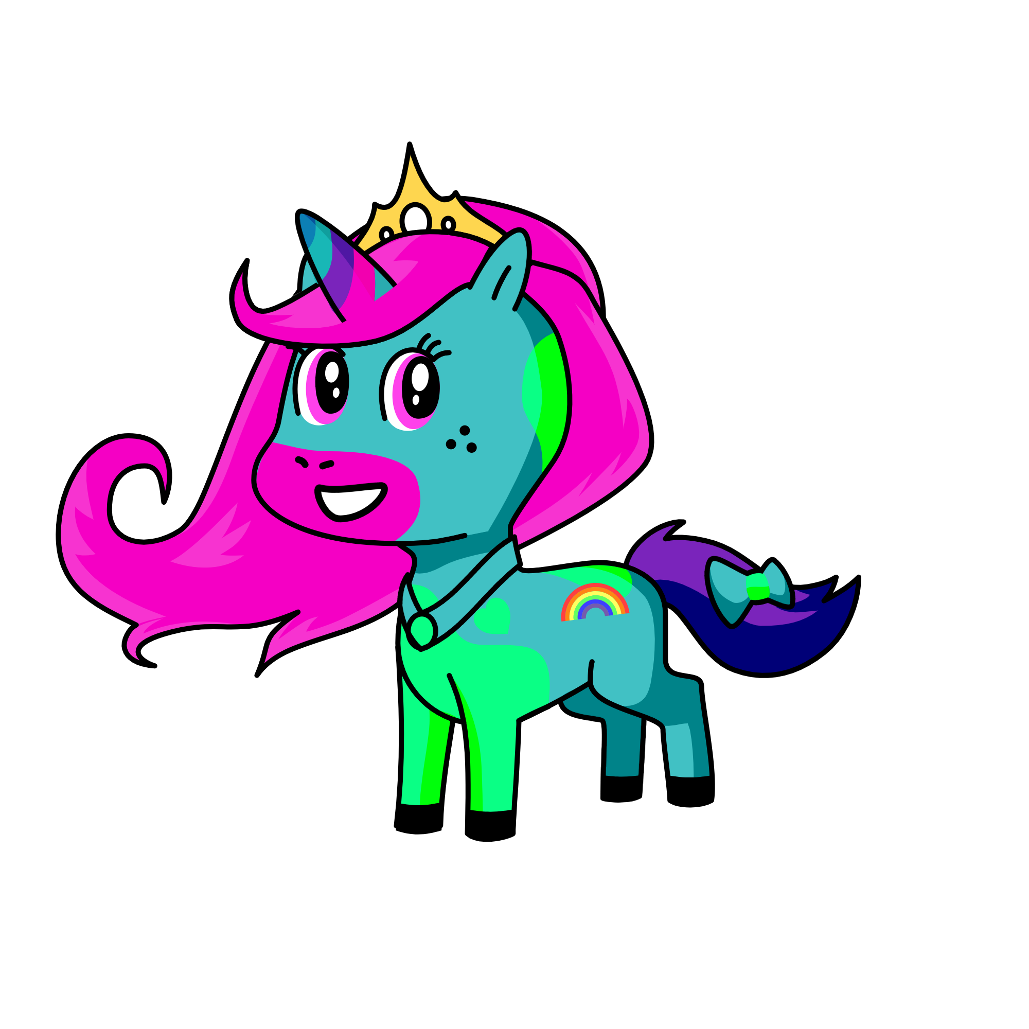 Rainbow, the unicorn
