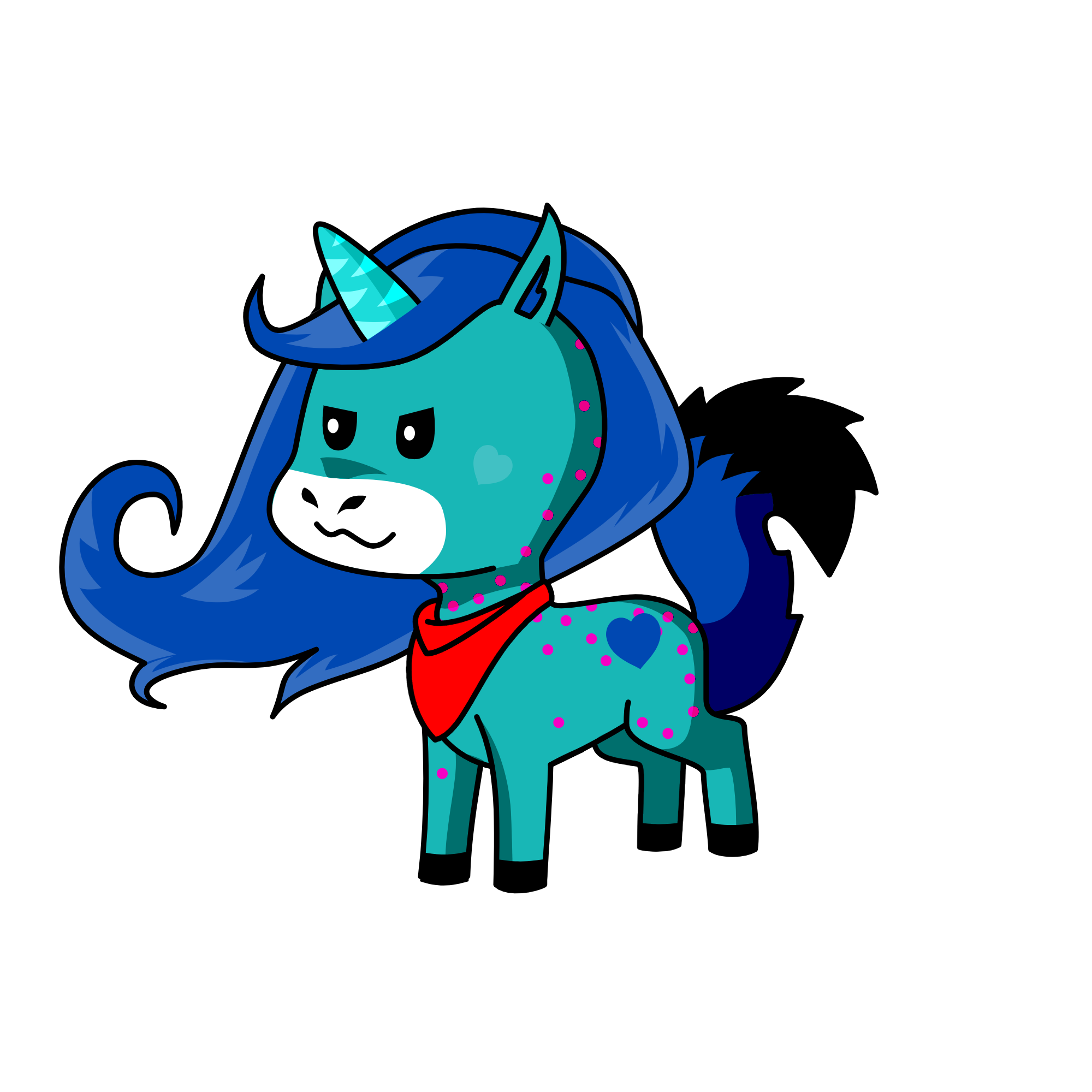 Blue blosom, the unicorn