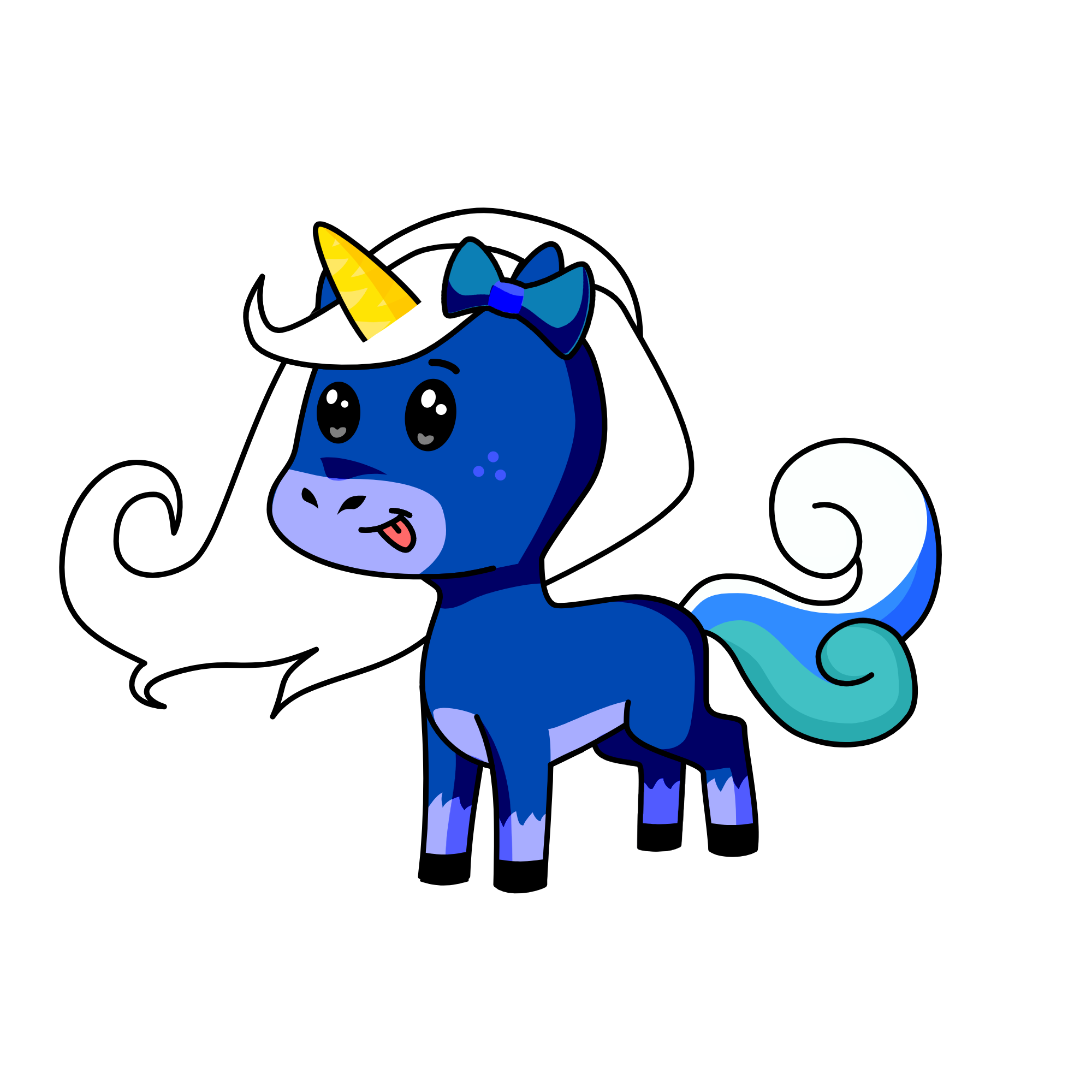 blue, the unicorn