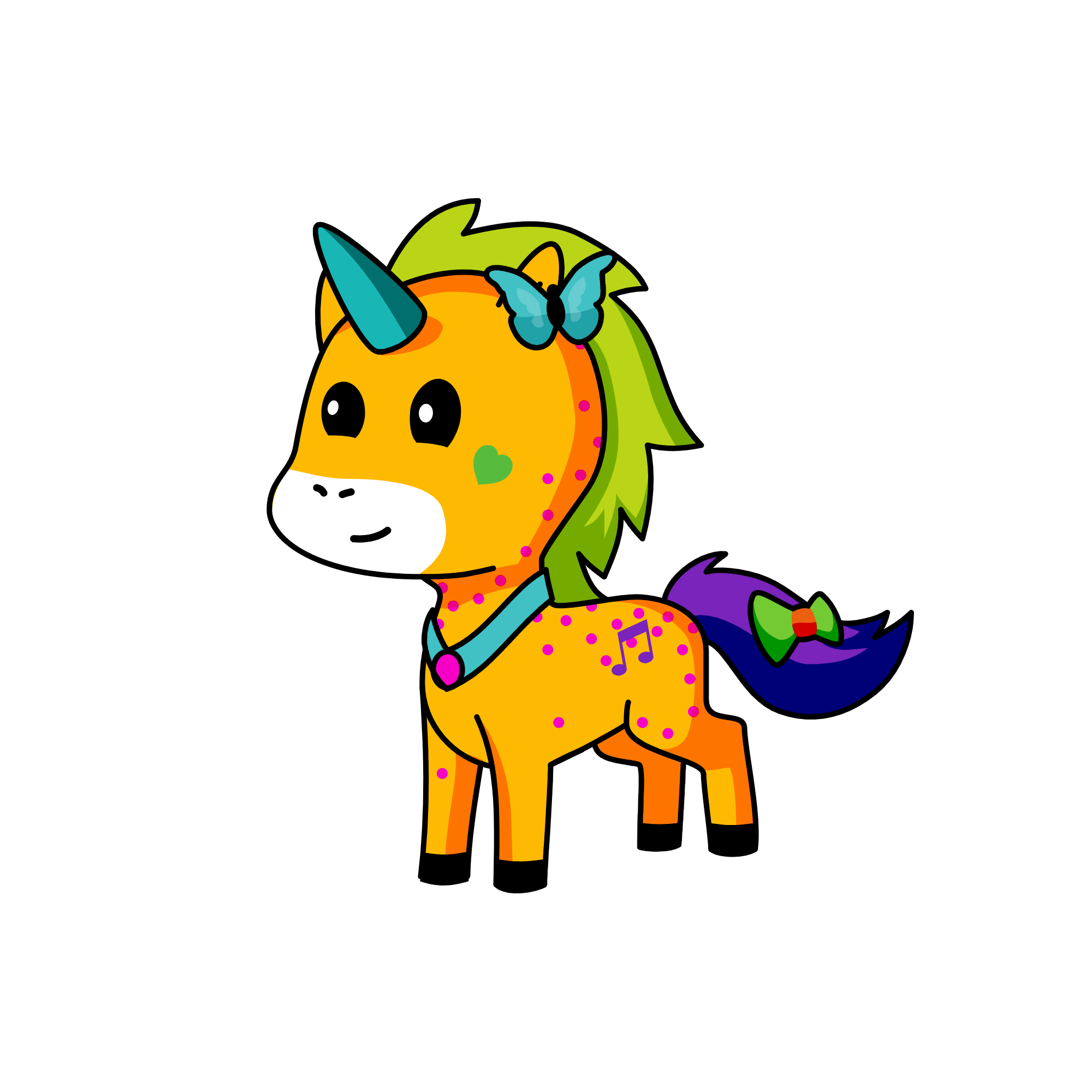 butterfly cat, the unicorn