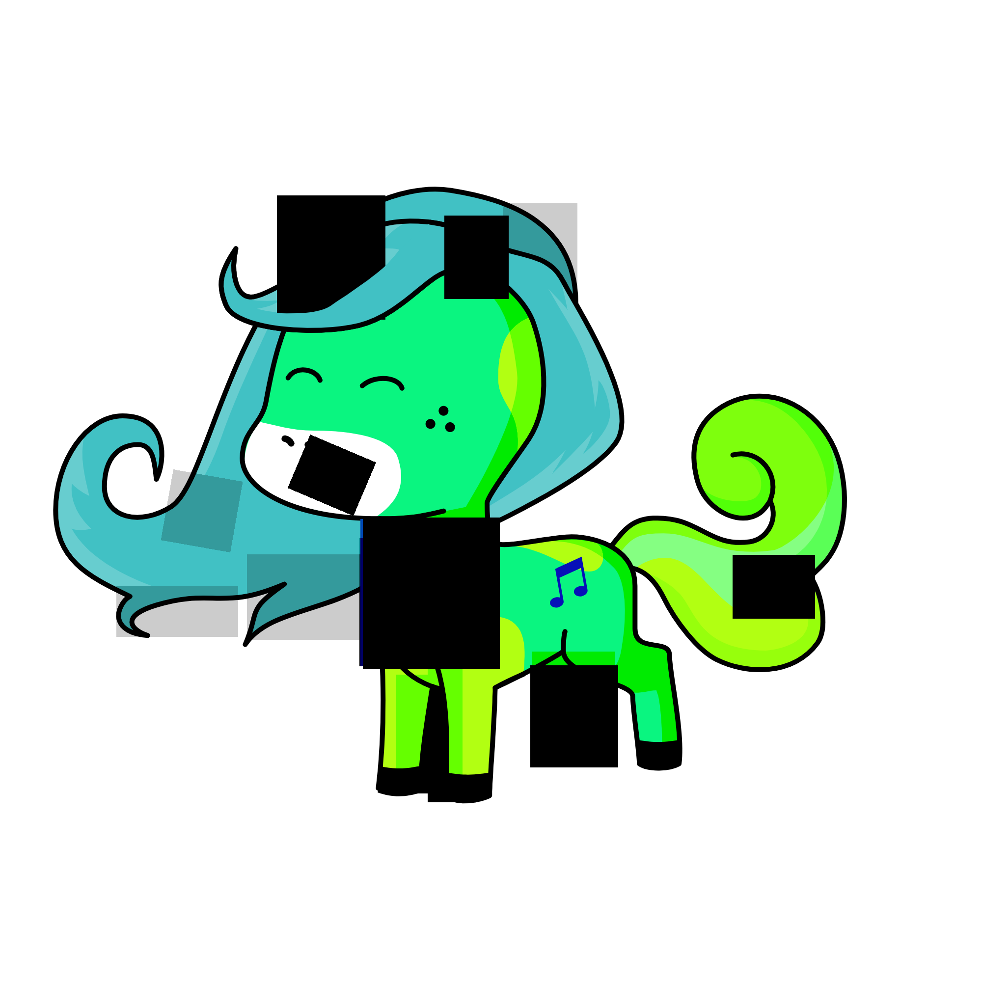 green, the unicorn