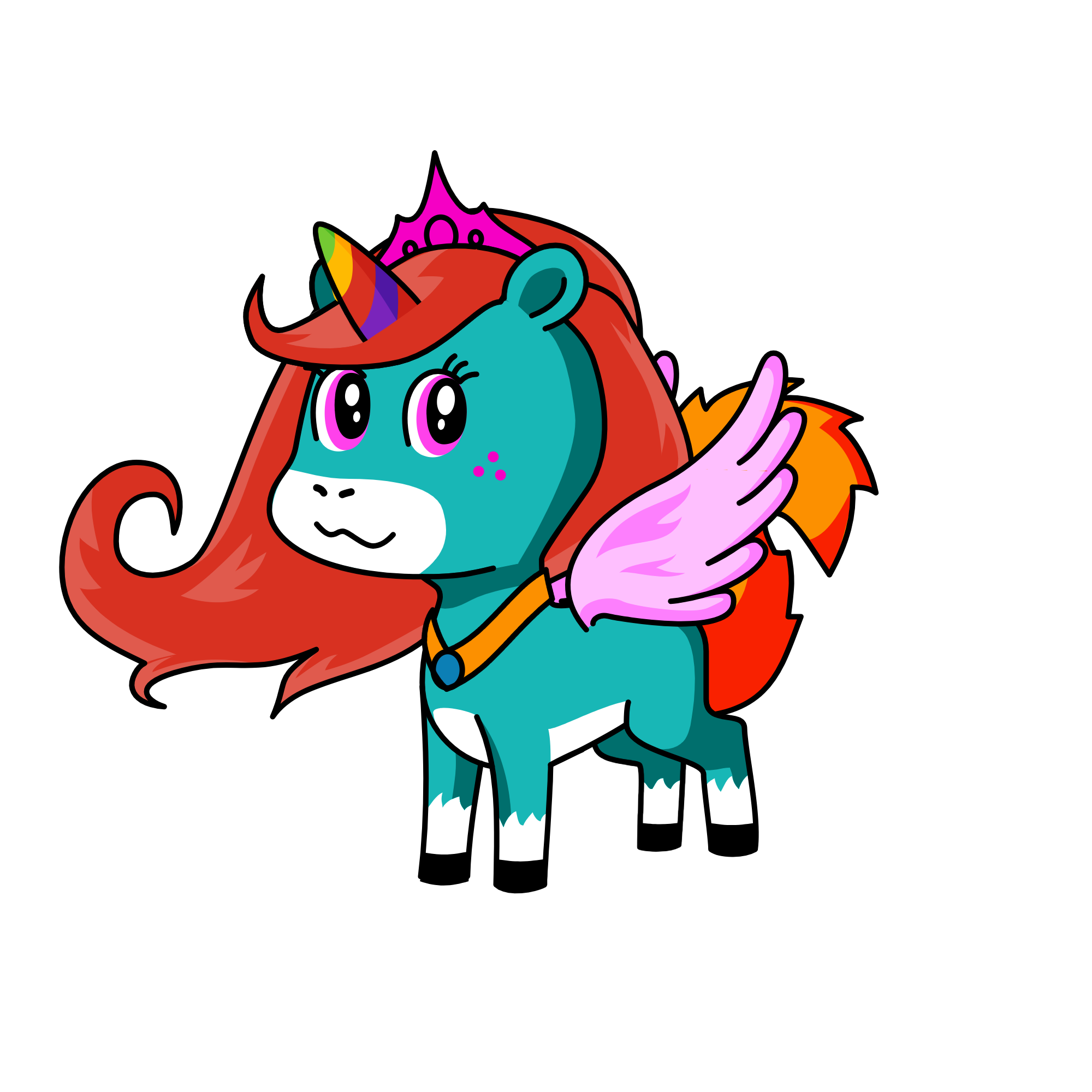 Pricess color, the unicorn