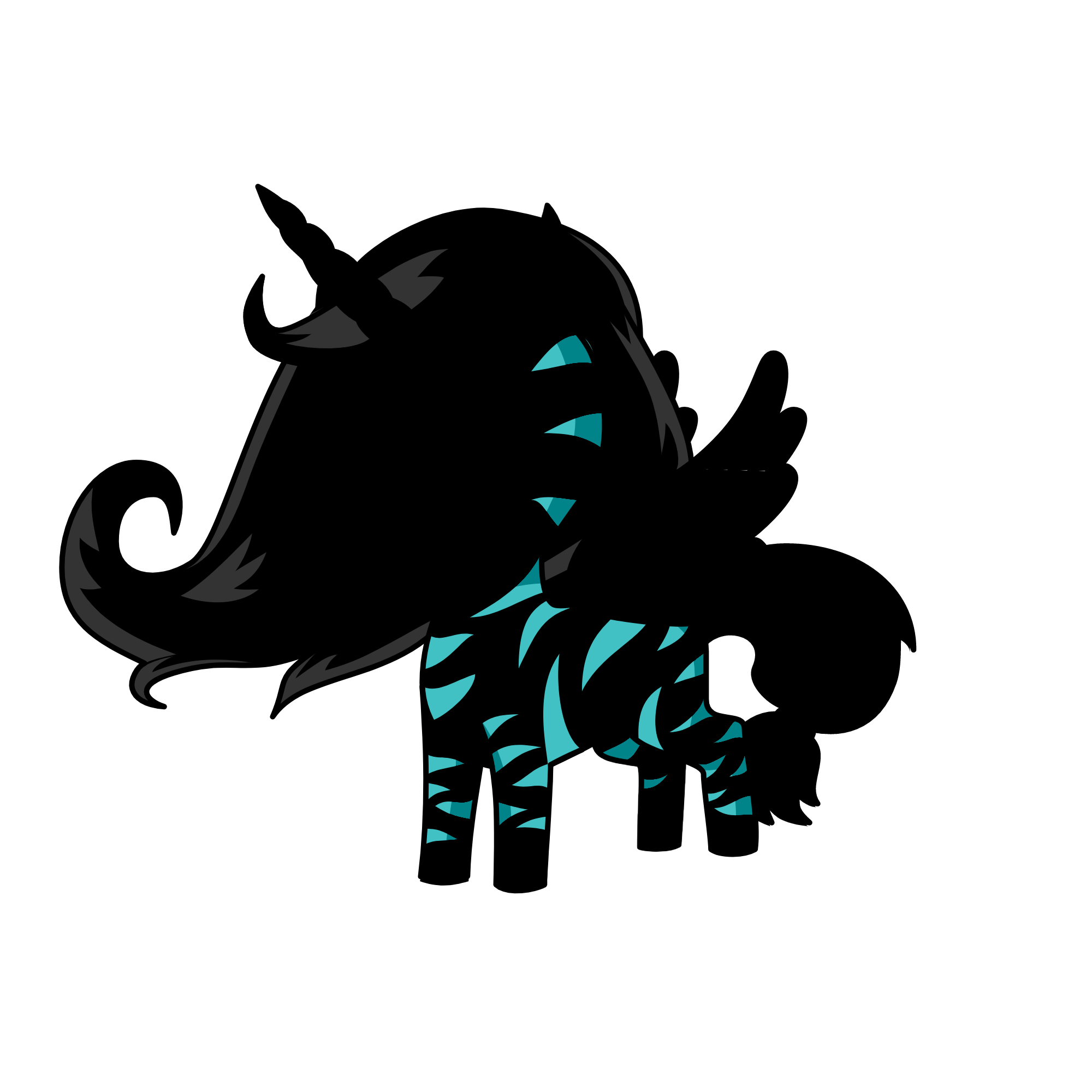 blackie bluei no face, the unicorn