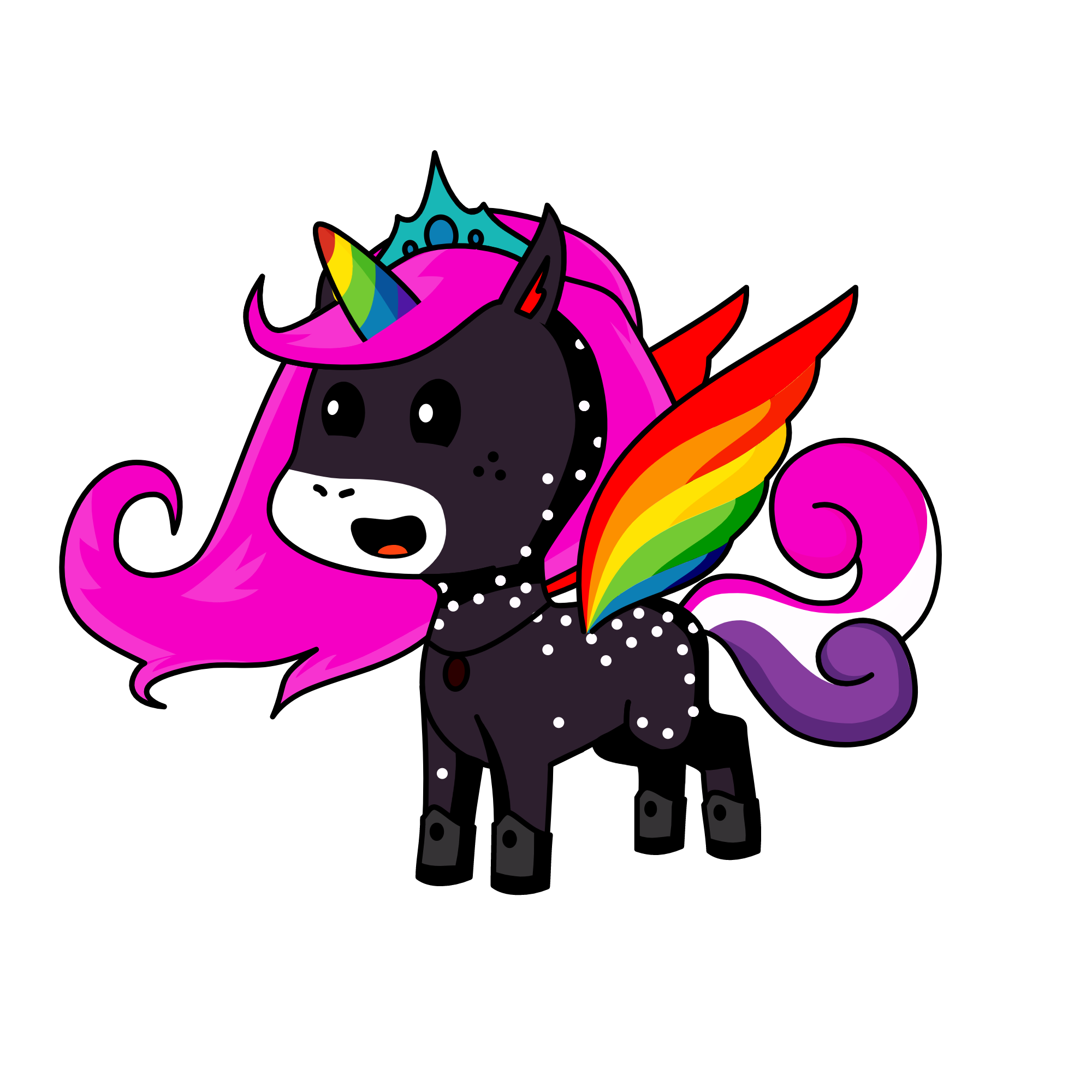  wainbow woonicone, the unicorn