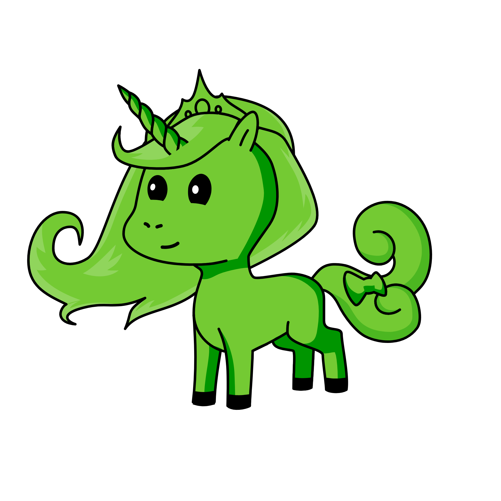 Green, the unicorn