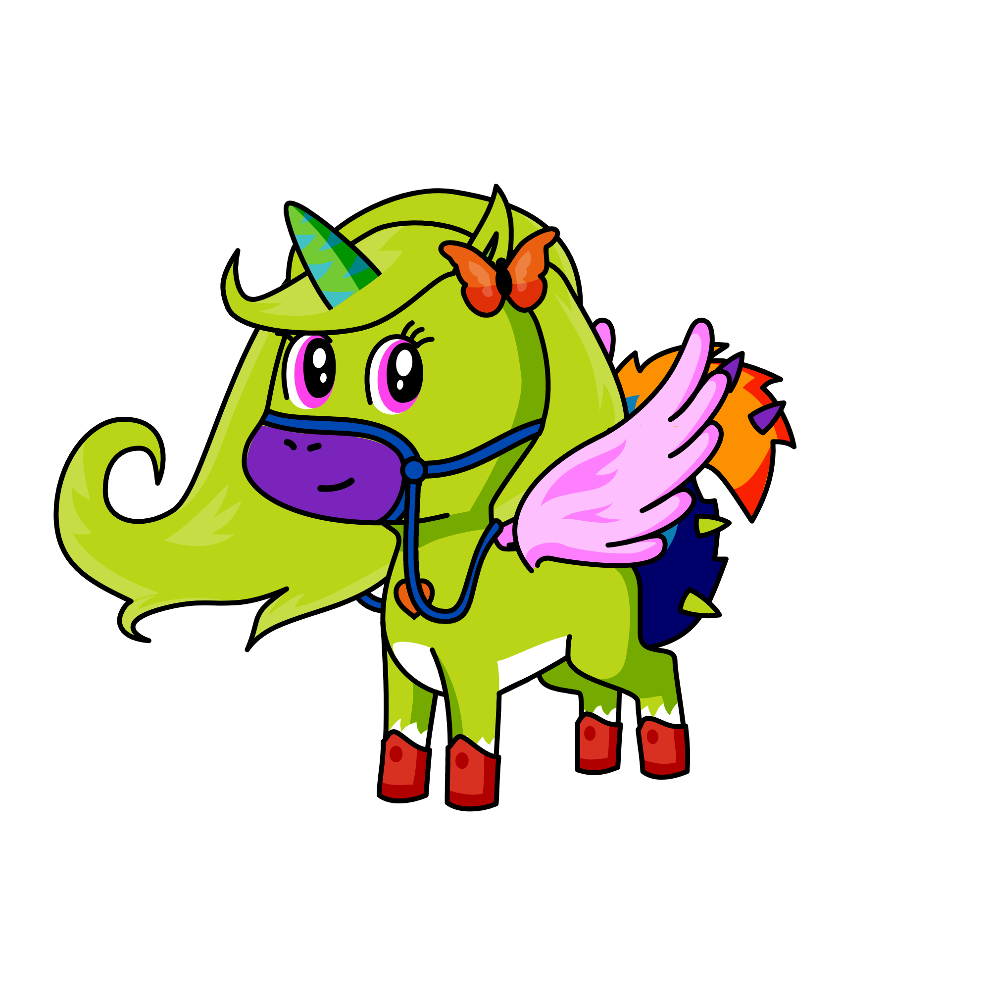 I was so lazy i did not do any modificacions exept the wings i added them, the unicorn