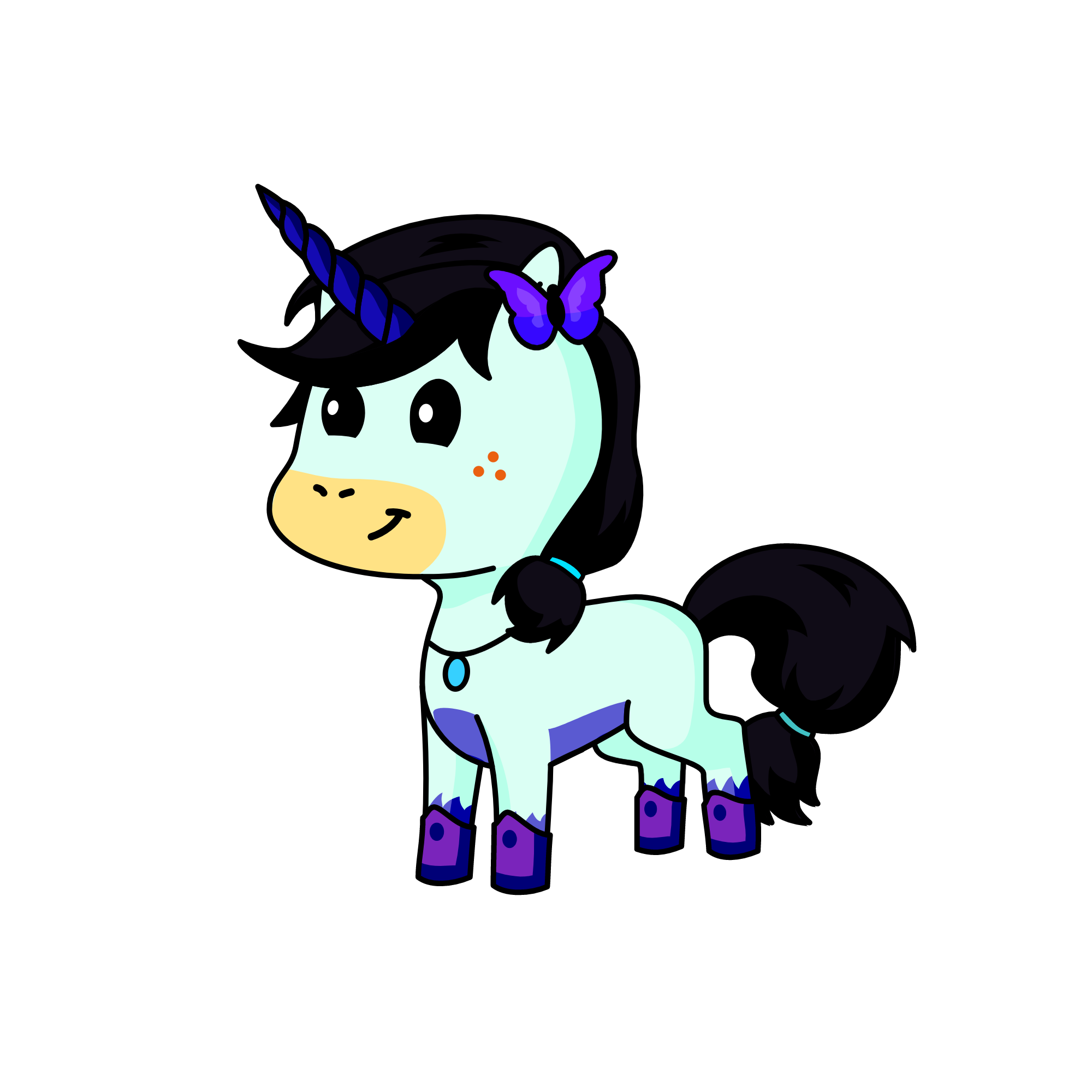 prinsses luna as a kid, the unicorn