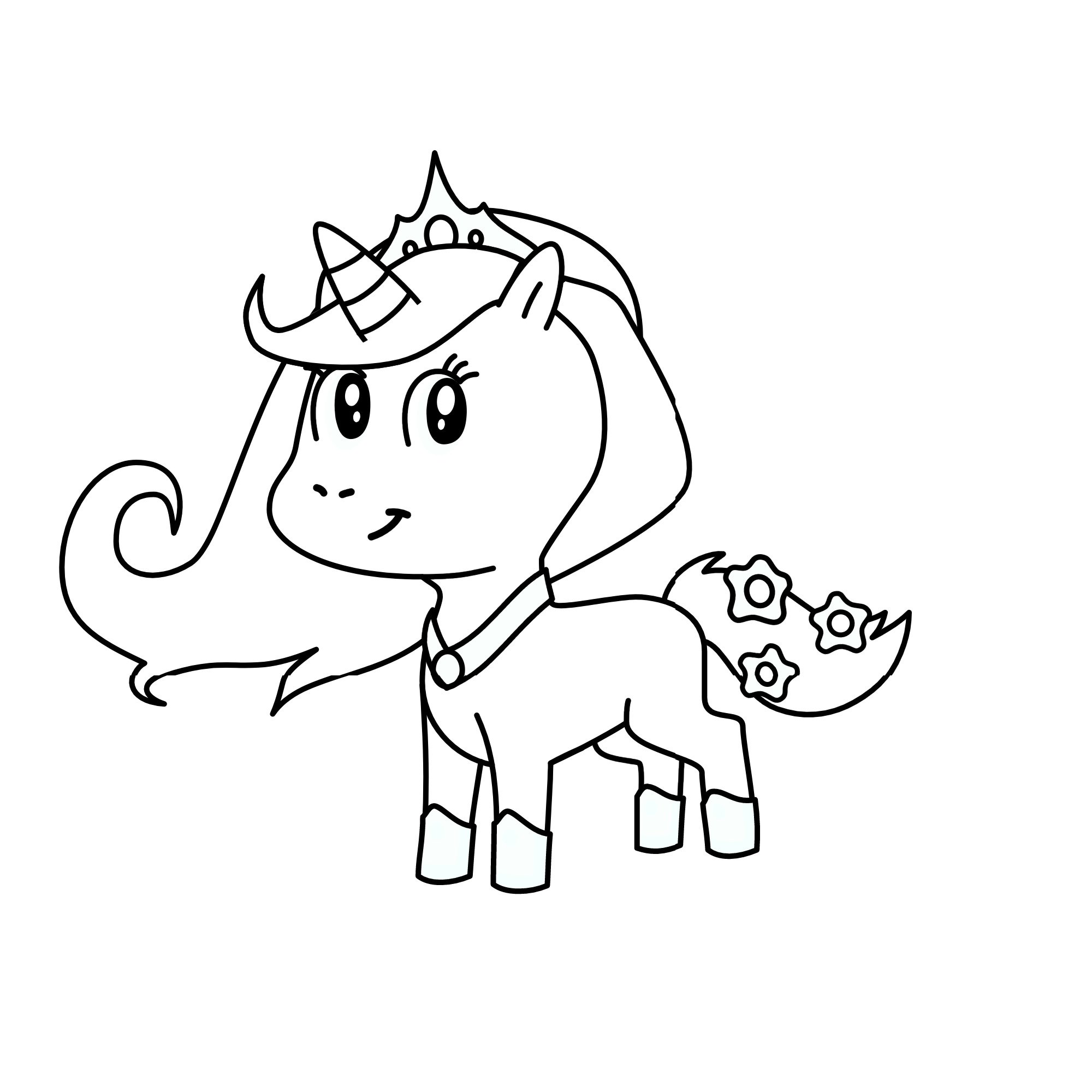 Blending in with white. Snowdrop the snowy-corn, the unicorn