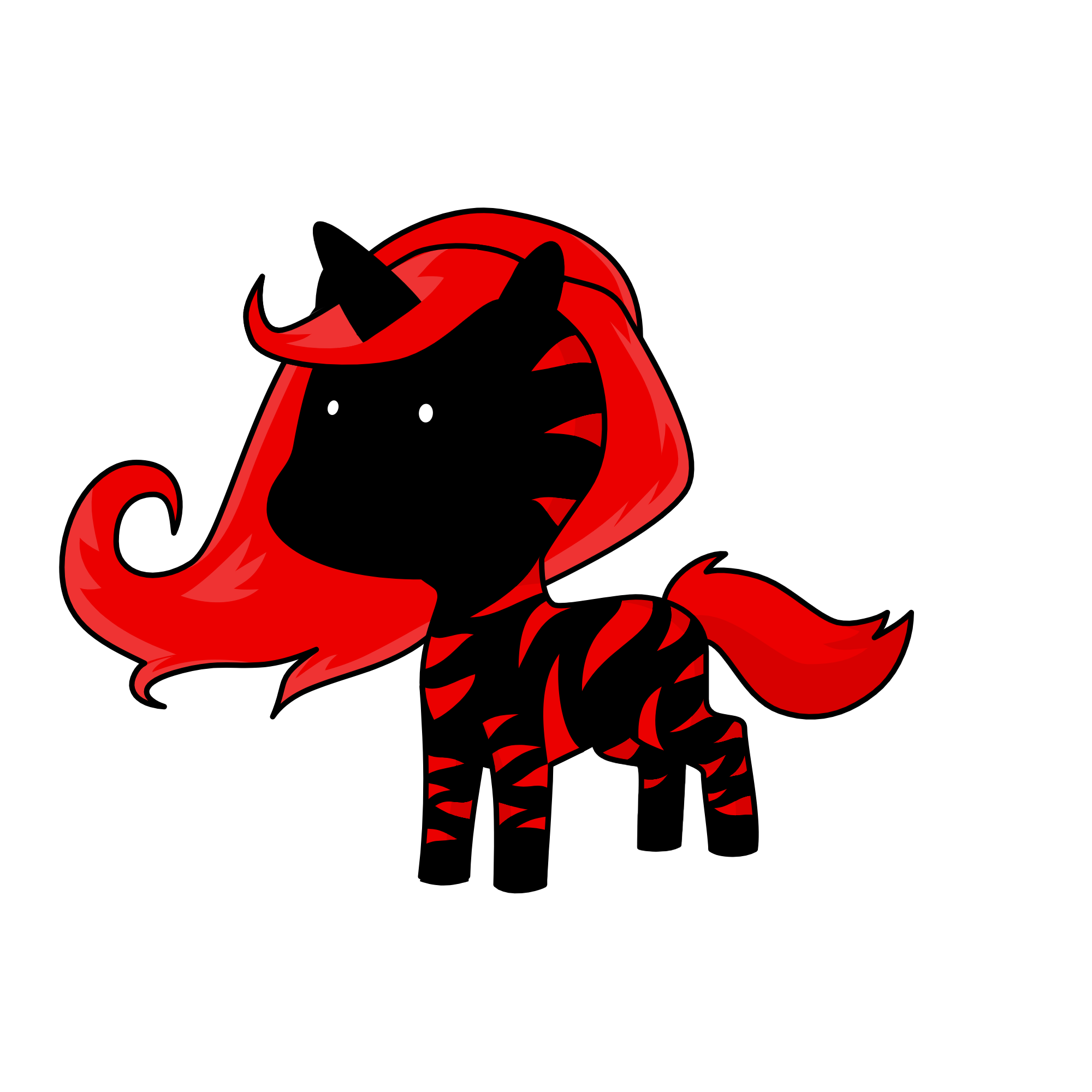 black and red queen, the unicorn