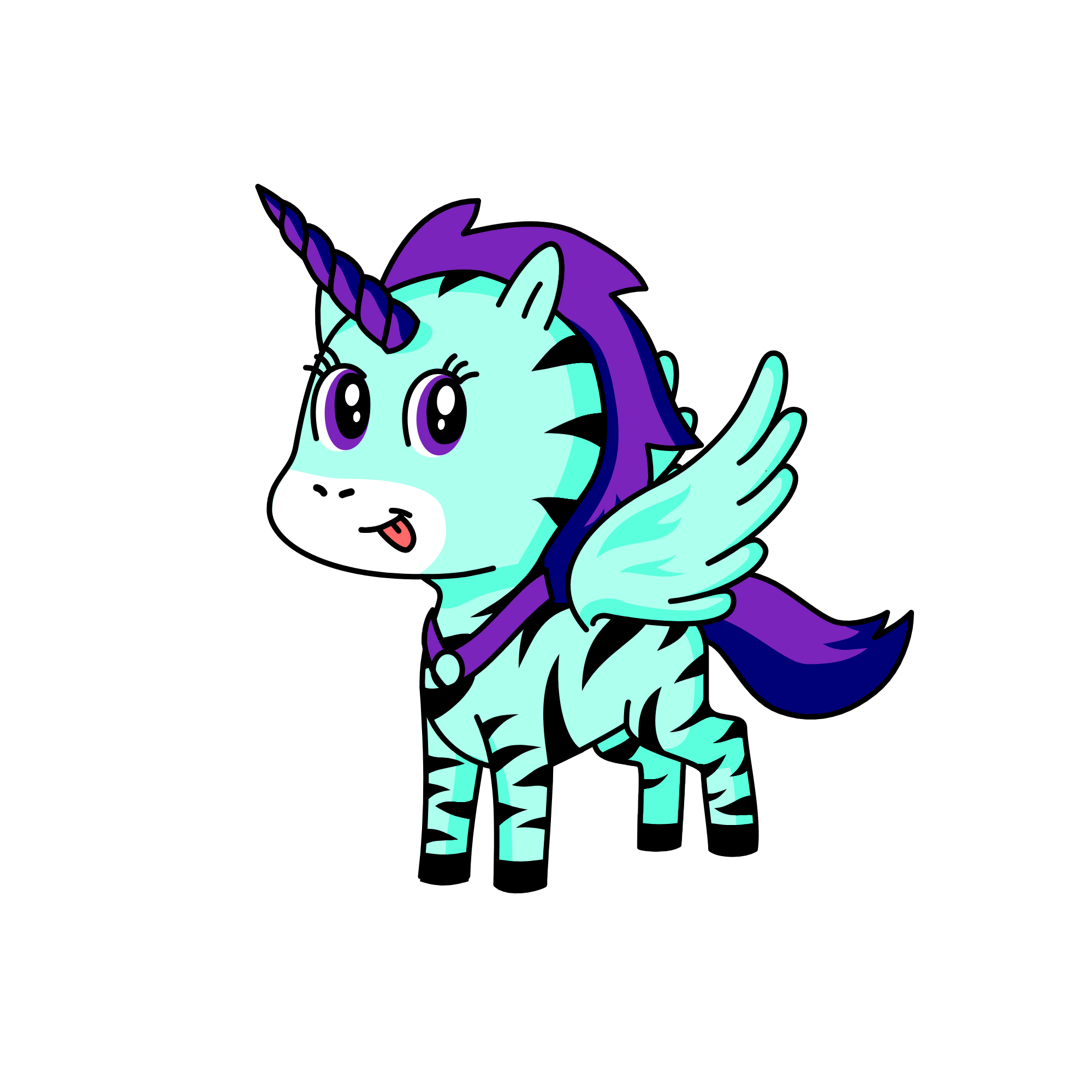 the purple, the unicorn
