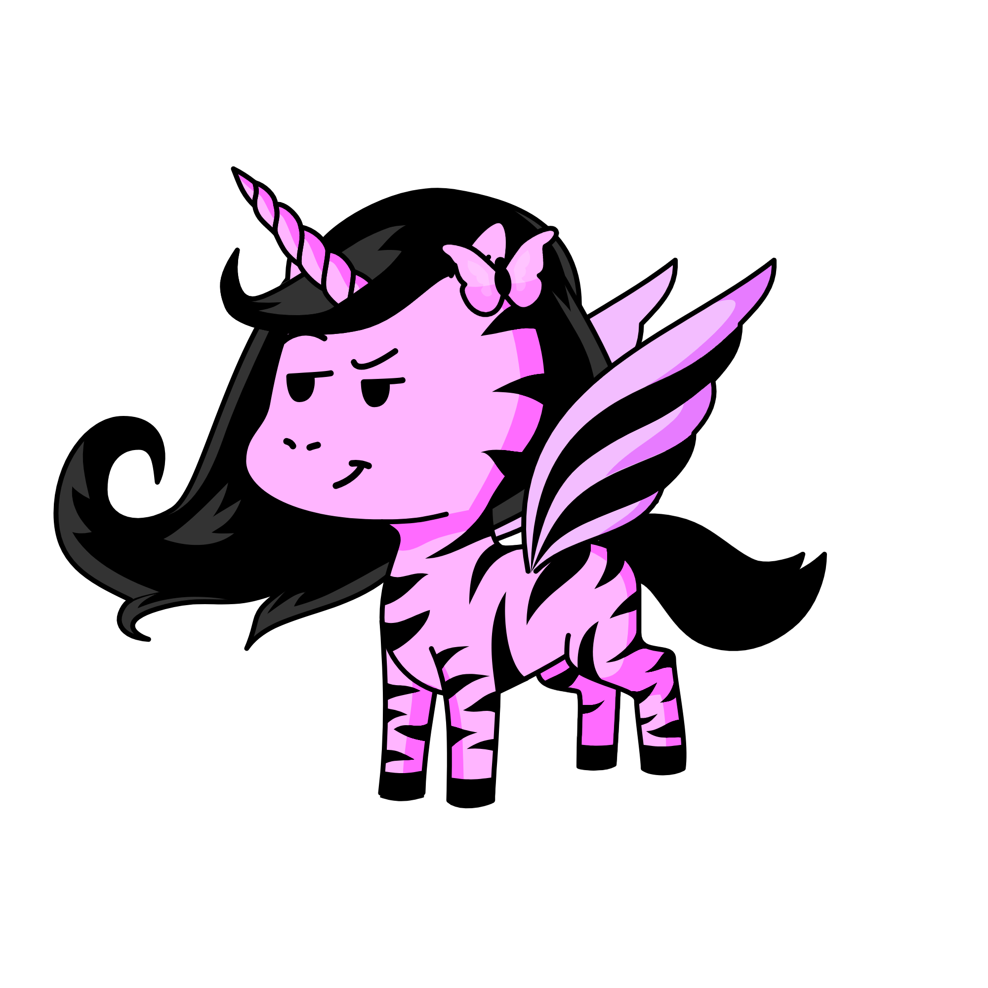 queen of purple and black, the unicorn