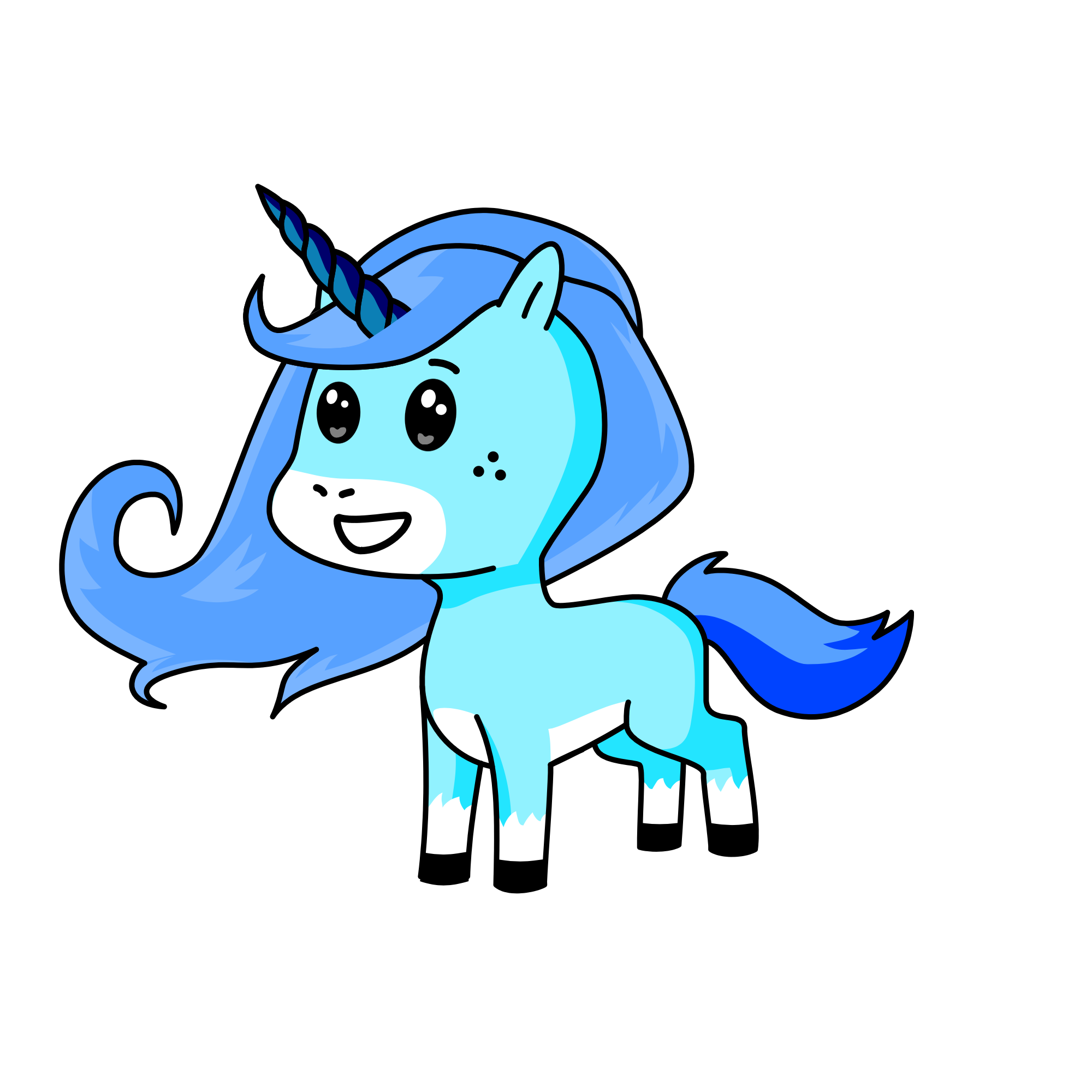 Blue raspberry , the unicorn
