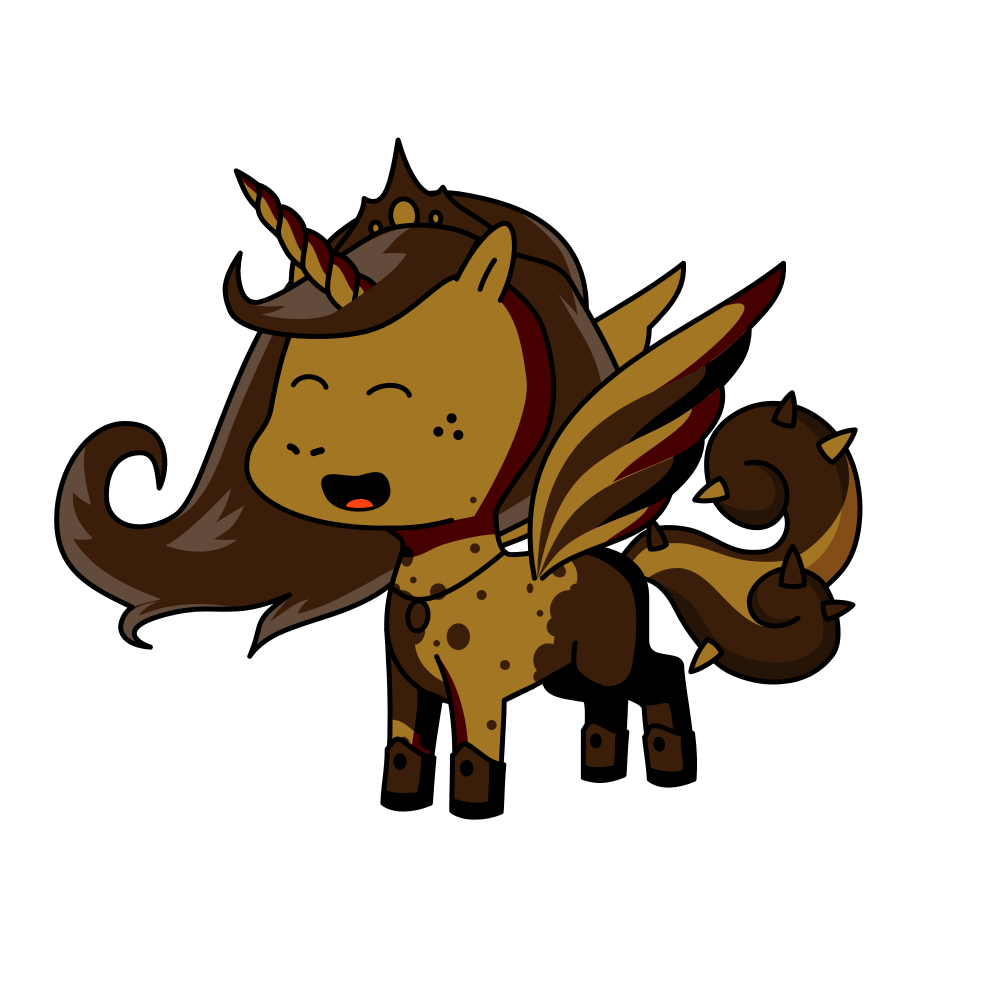 Her Royal Highness Duchess Umber Brownie of the Chocolate Lakes the 2nd , the unicorn