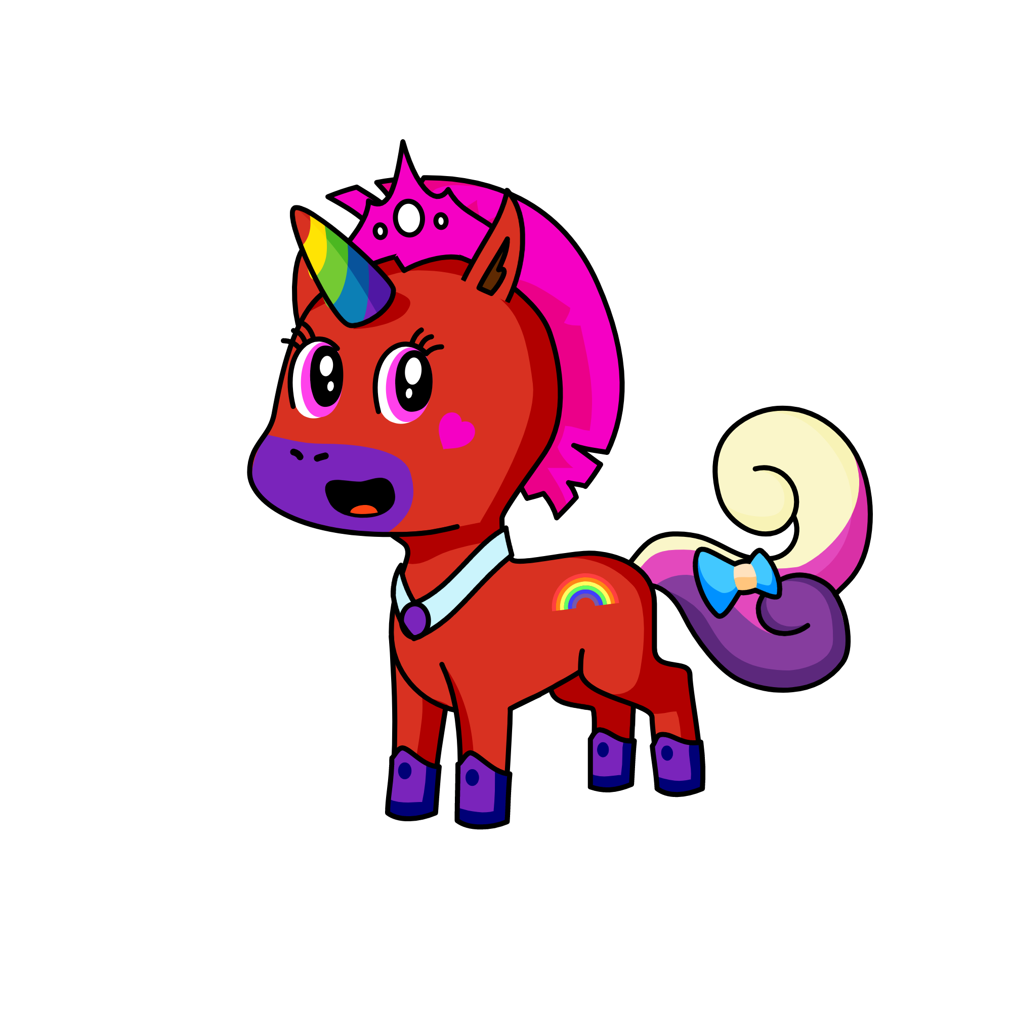  princess rainbow girl, the unicorn