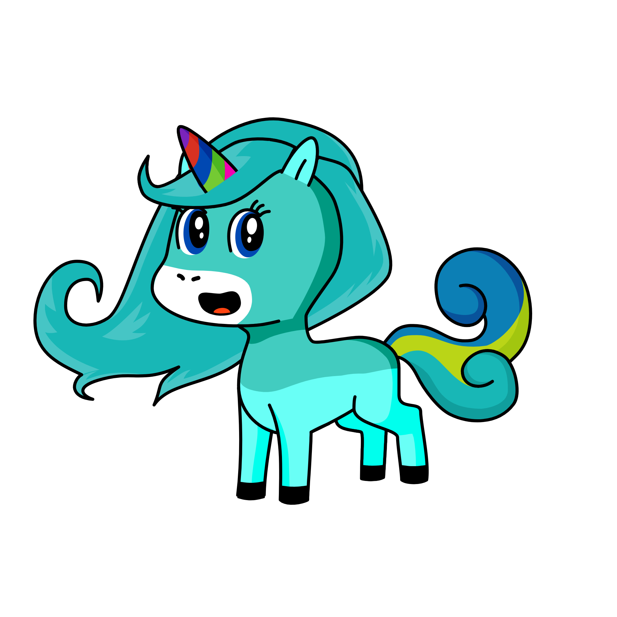 Cyan, the unicorn