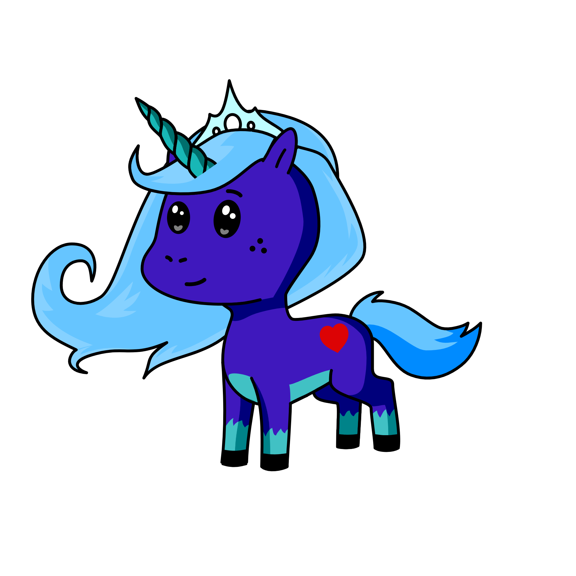 Princess Sapphire, the unicorn
