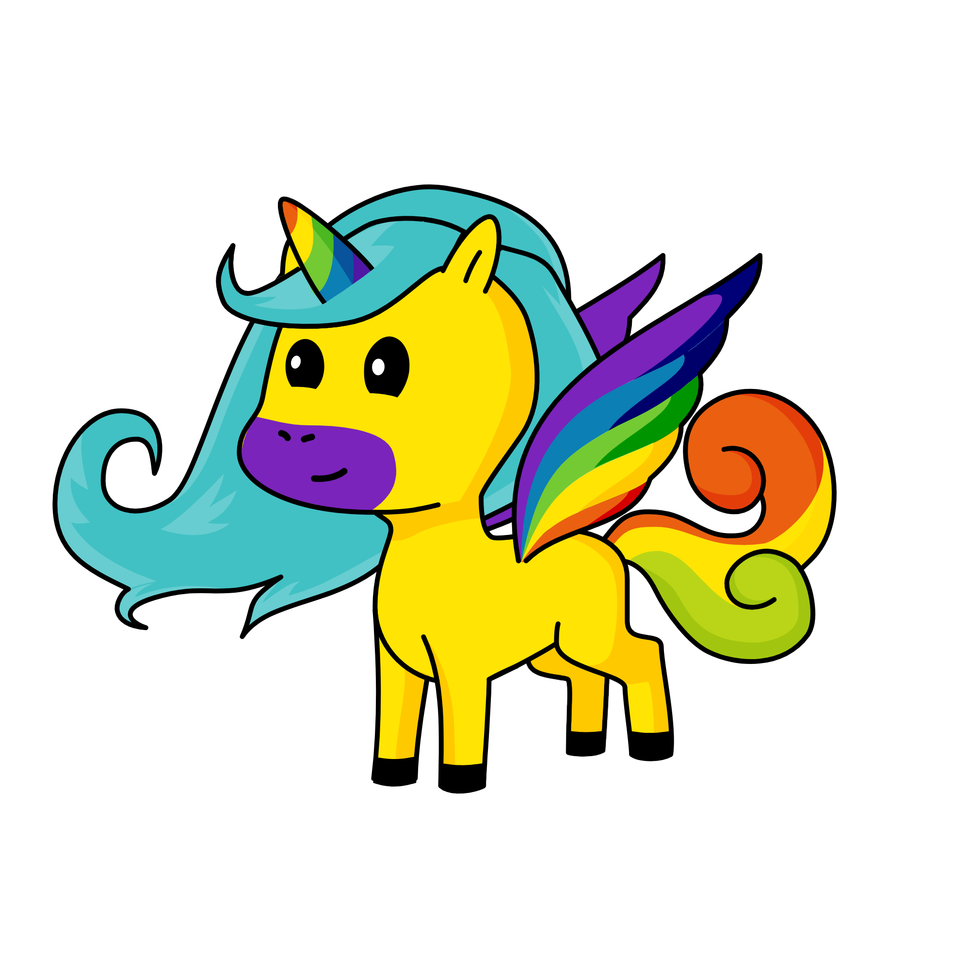 Rainbow, the unicorn