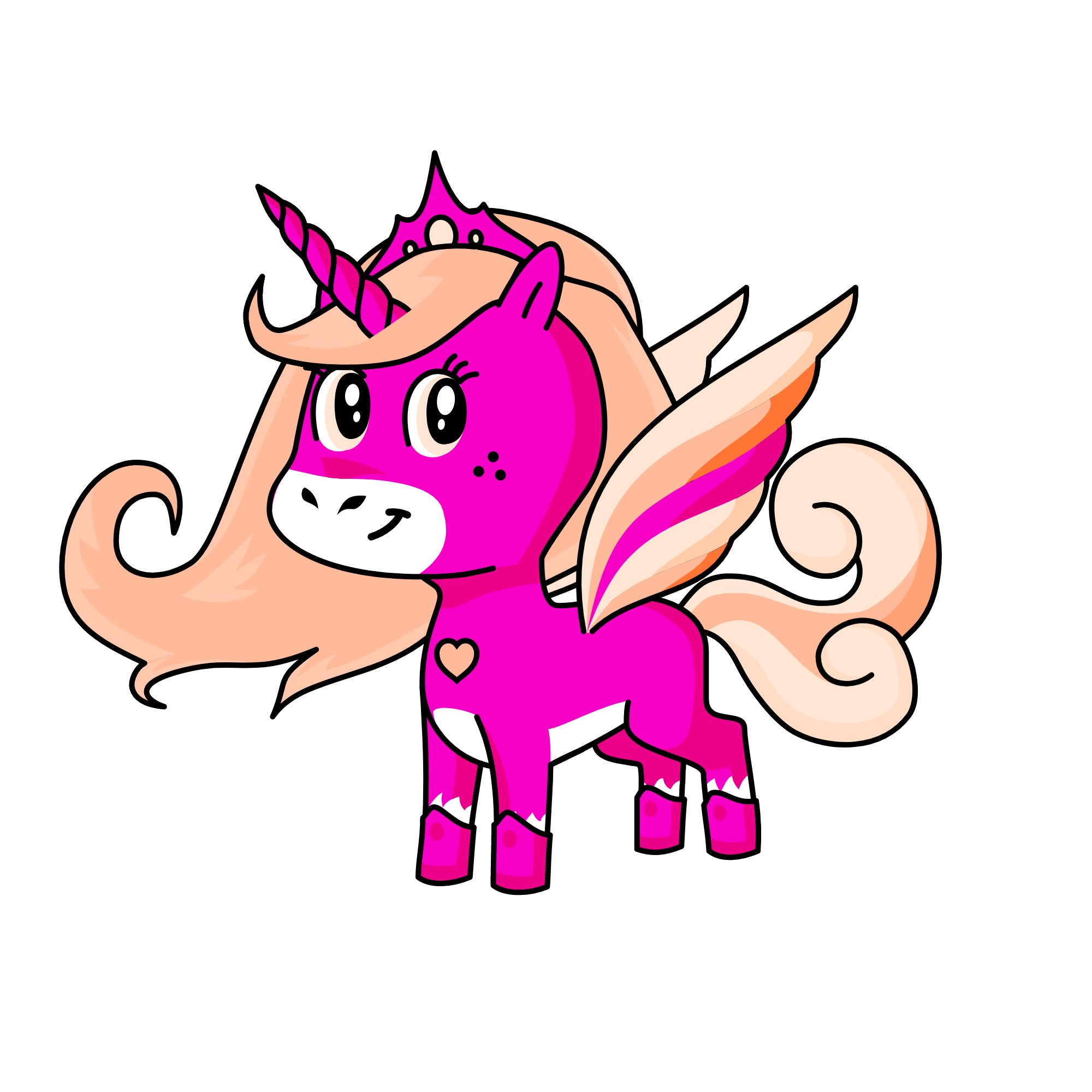 Neon Queen of the unicorns, the unicorn