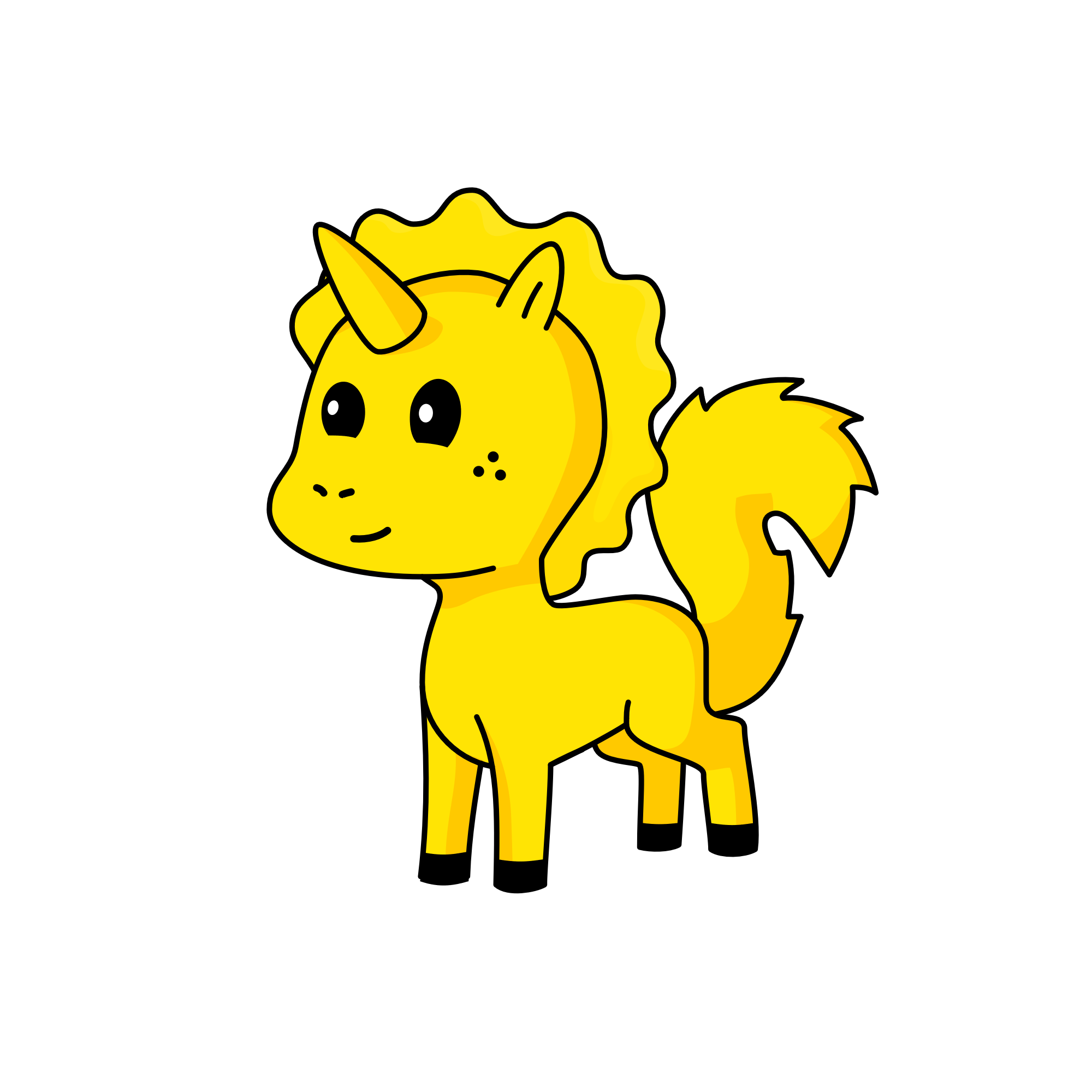 Yellow, the unicorn