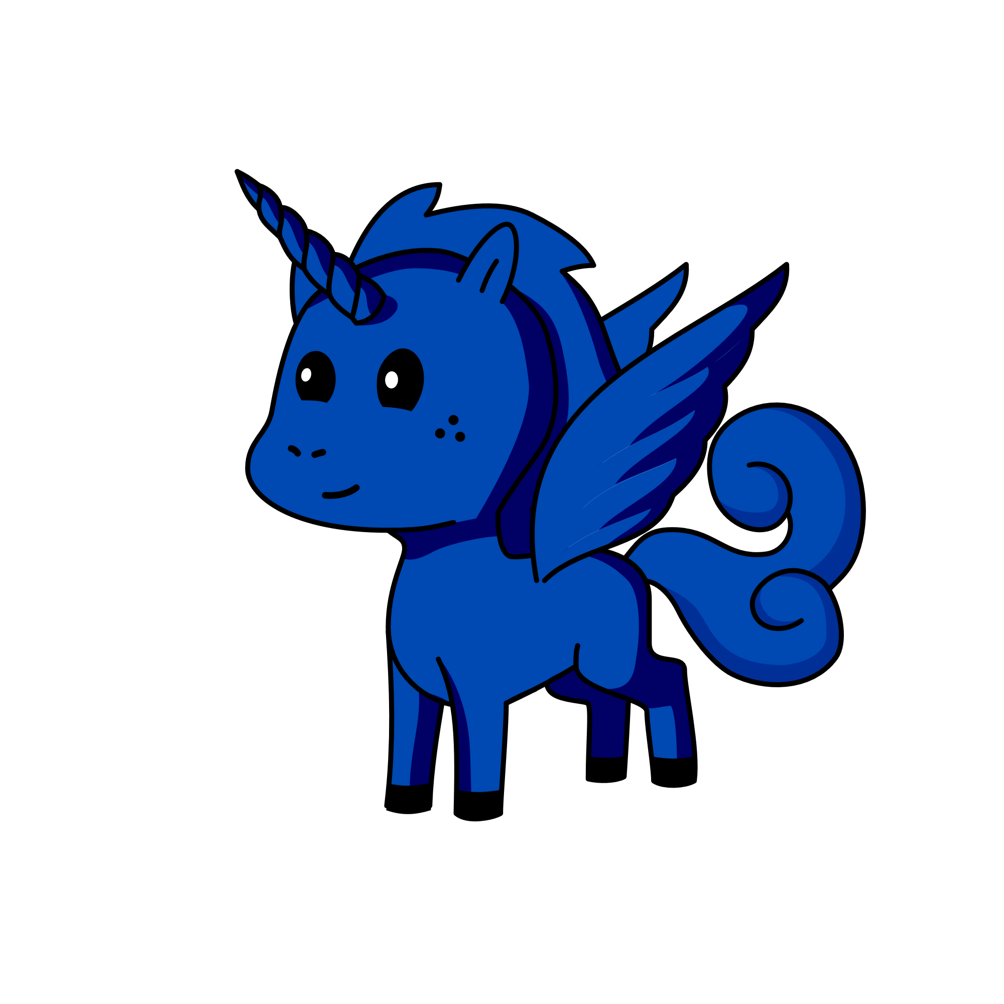 Blue, the unicorn