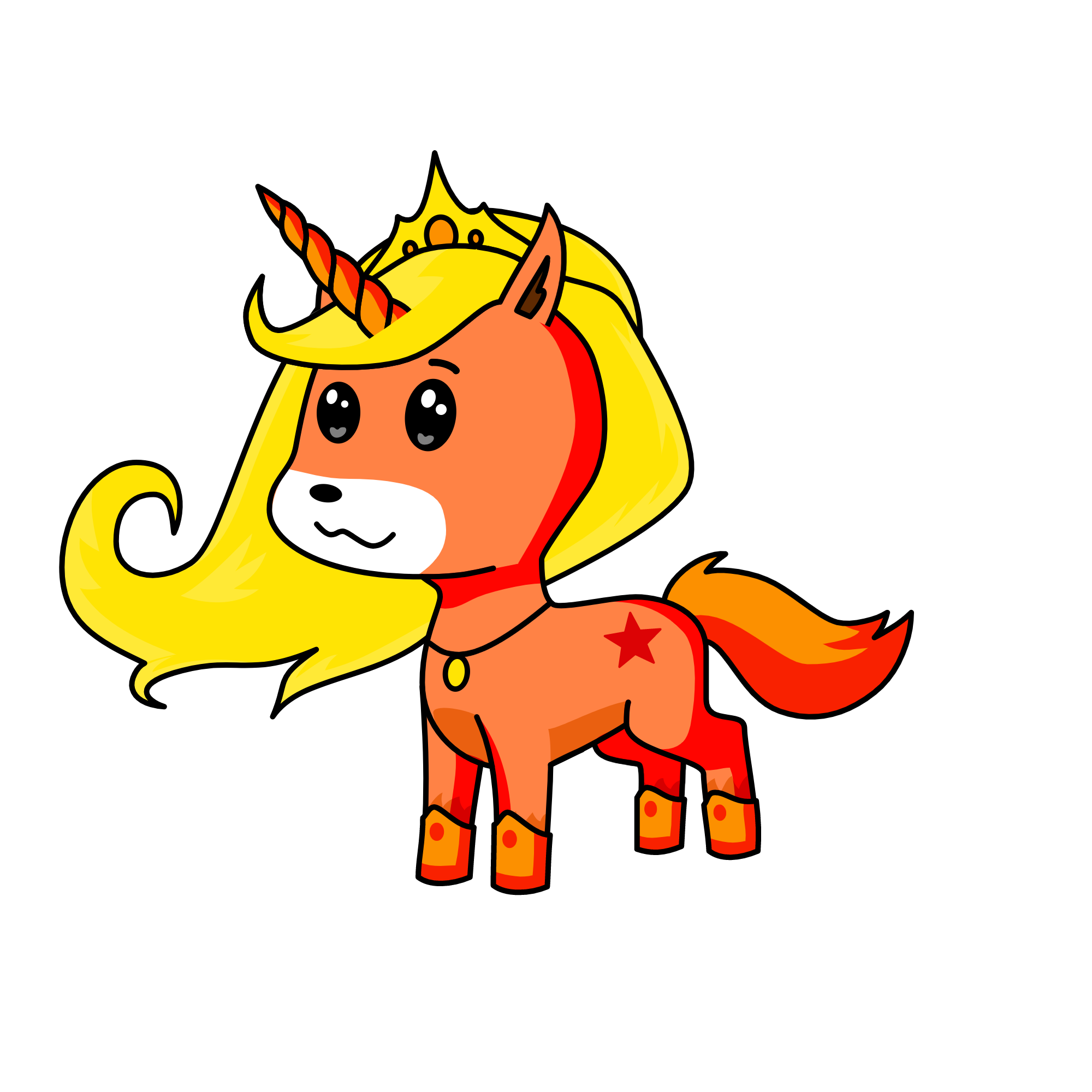 fire queen, the unicorn