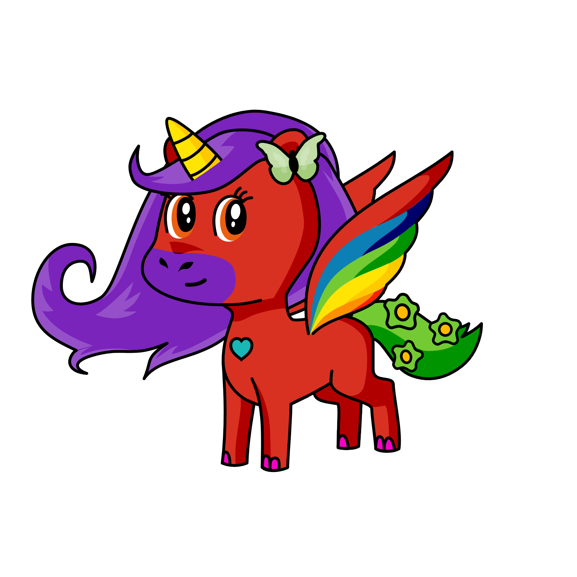 India the girl of the rainbows, the unicorn
