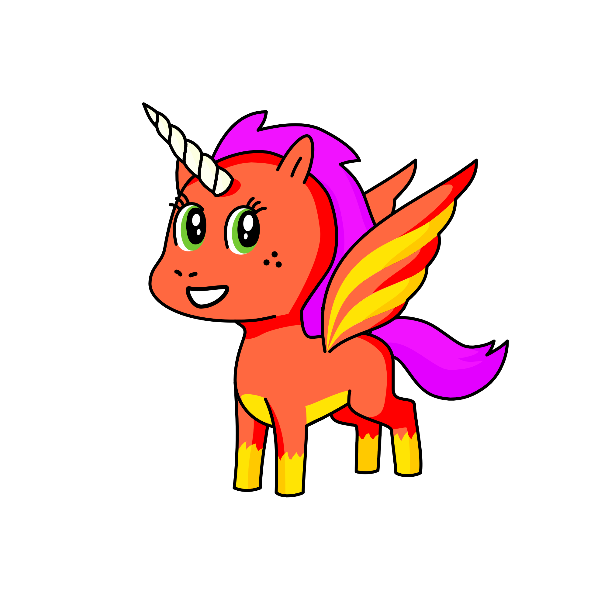 Flame, the unicorn