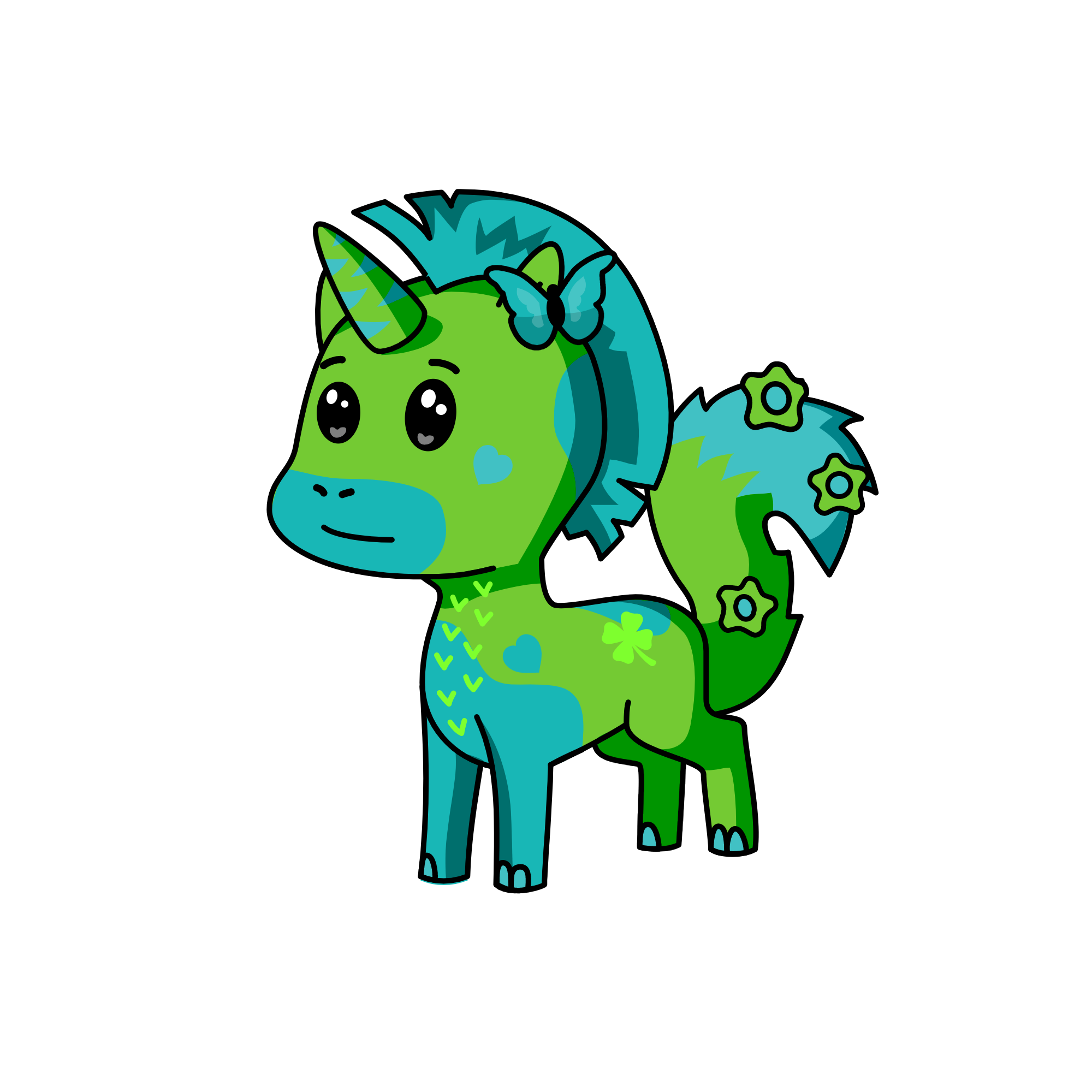green, the unicorn