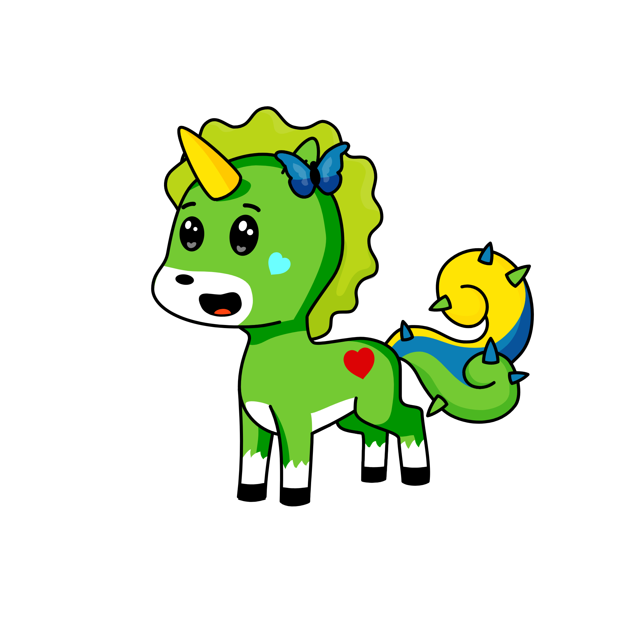 green, the unicorn