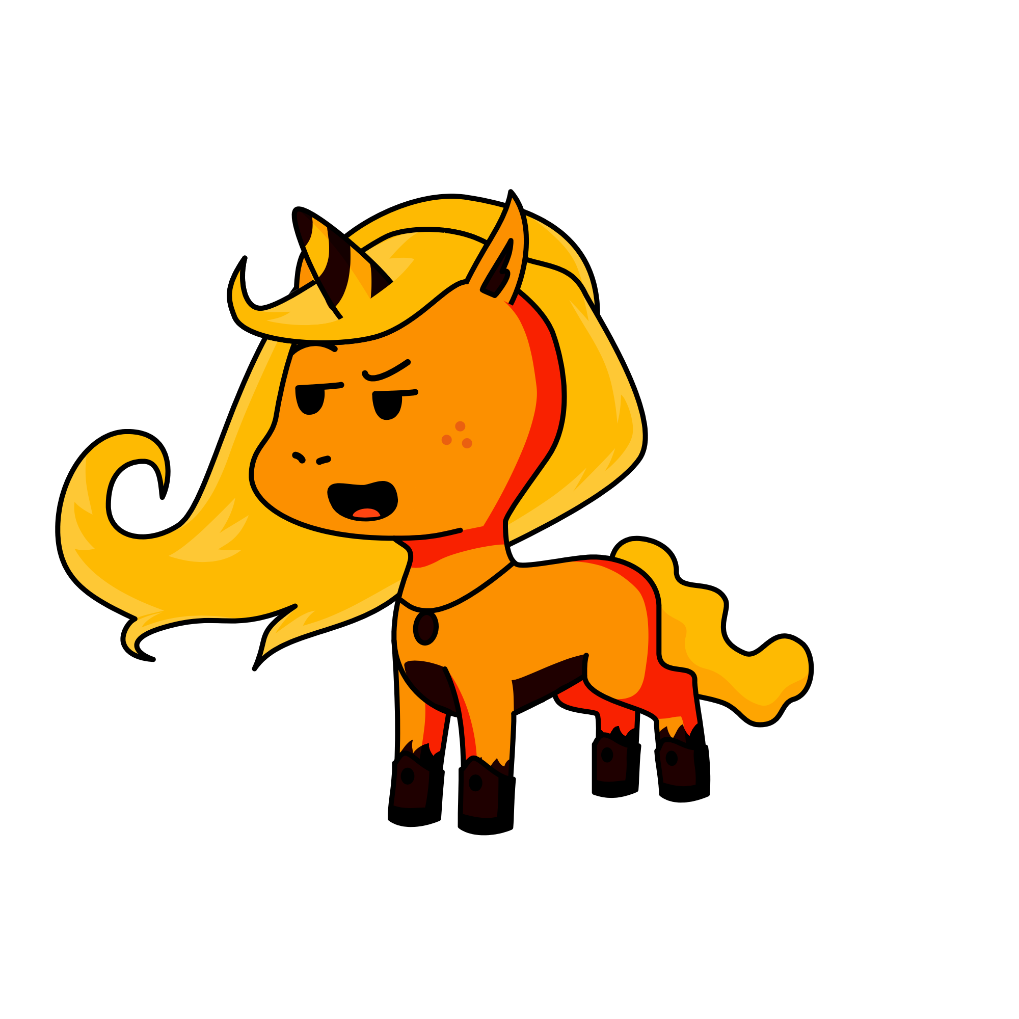 Pumpkin girl, the unicorn