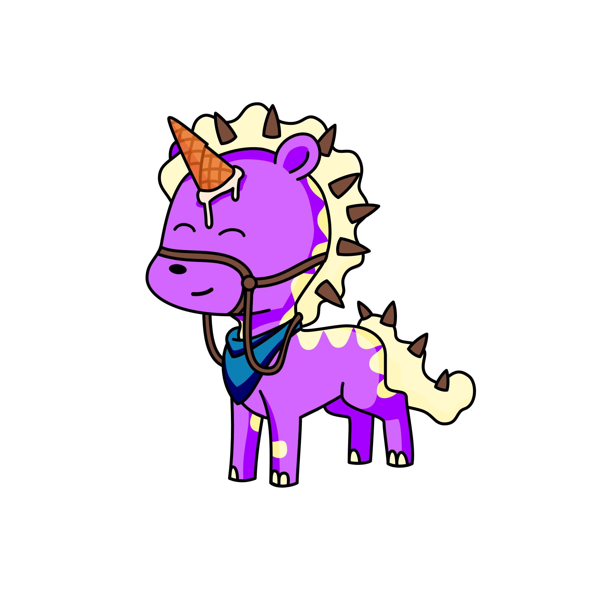 Ice cream Chocolate Vanilla Blueberry Grape Melt, the unicorn