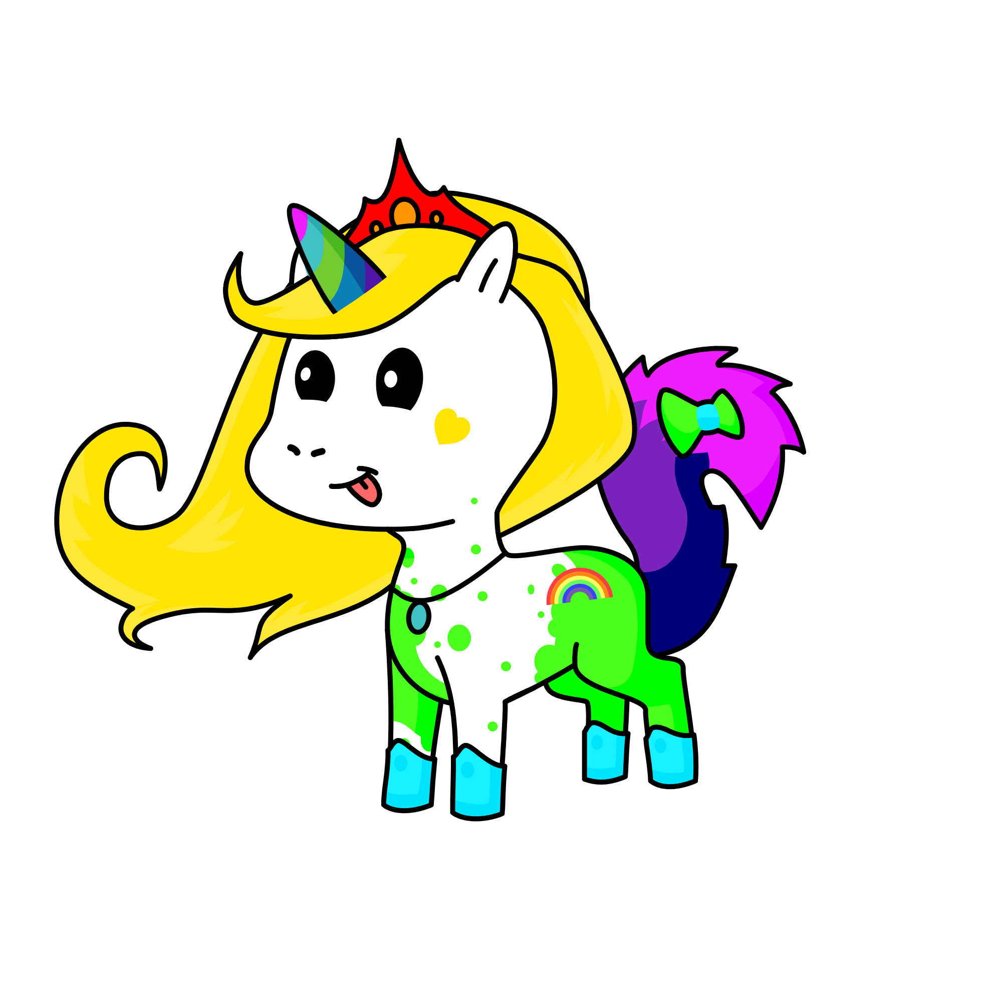 Raina rainbow , the unicorn