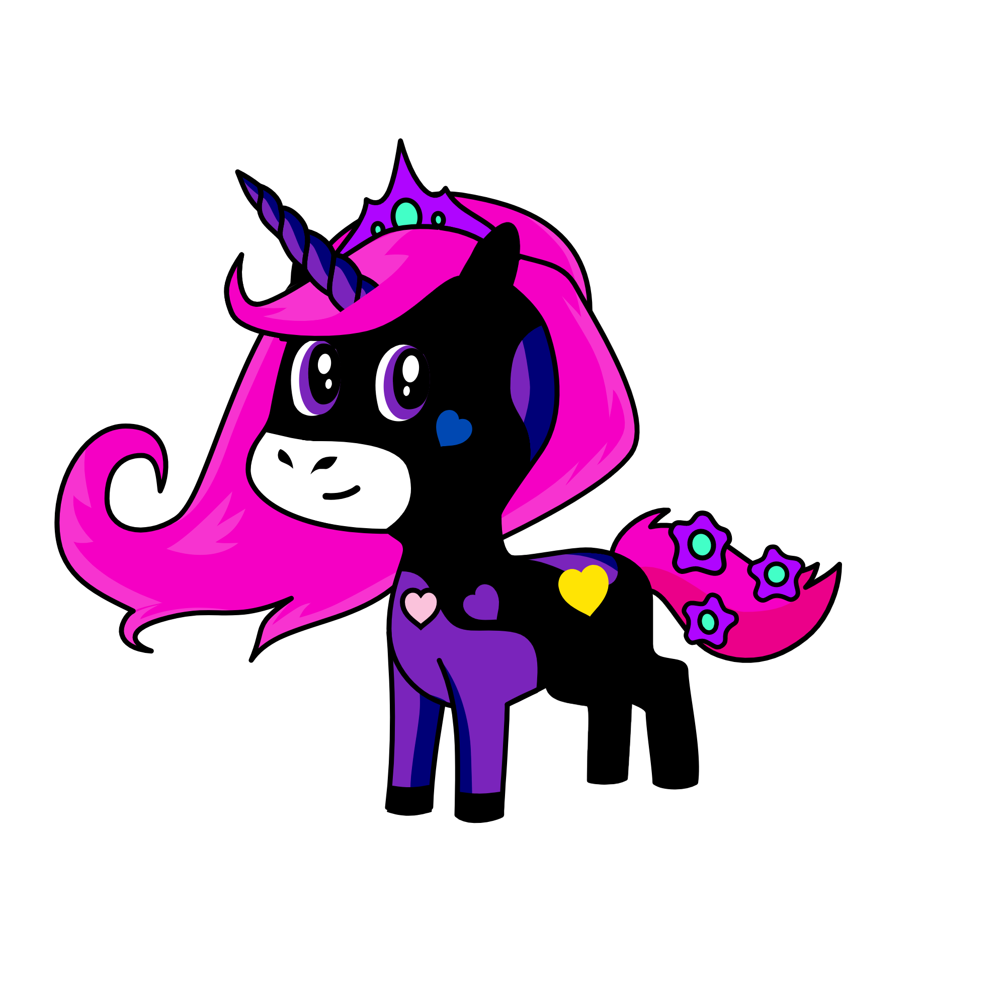 Darkness pink, the unicorn