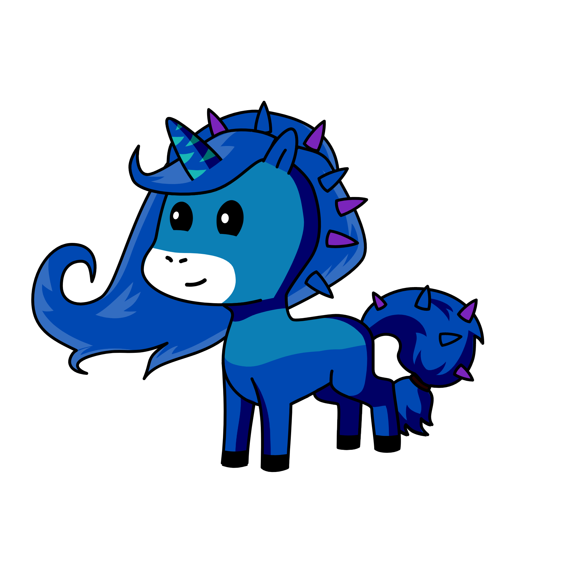 blue, the unicorn