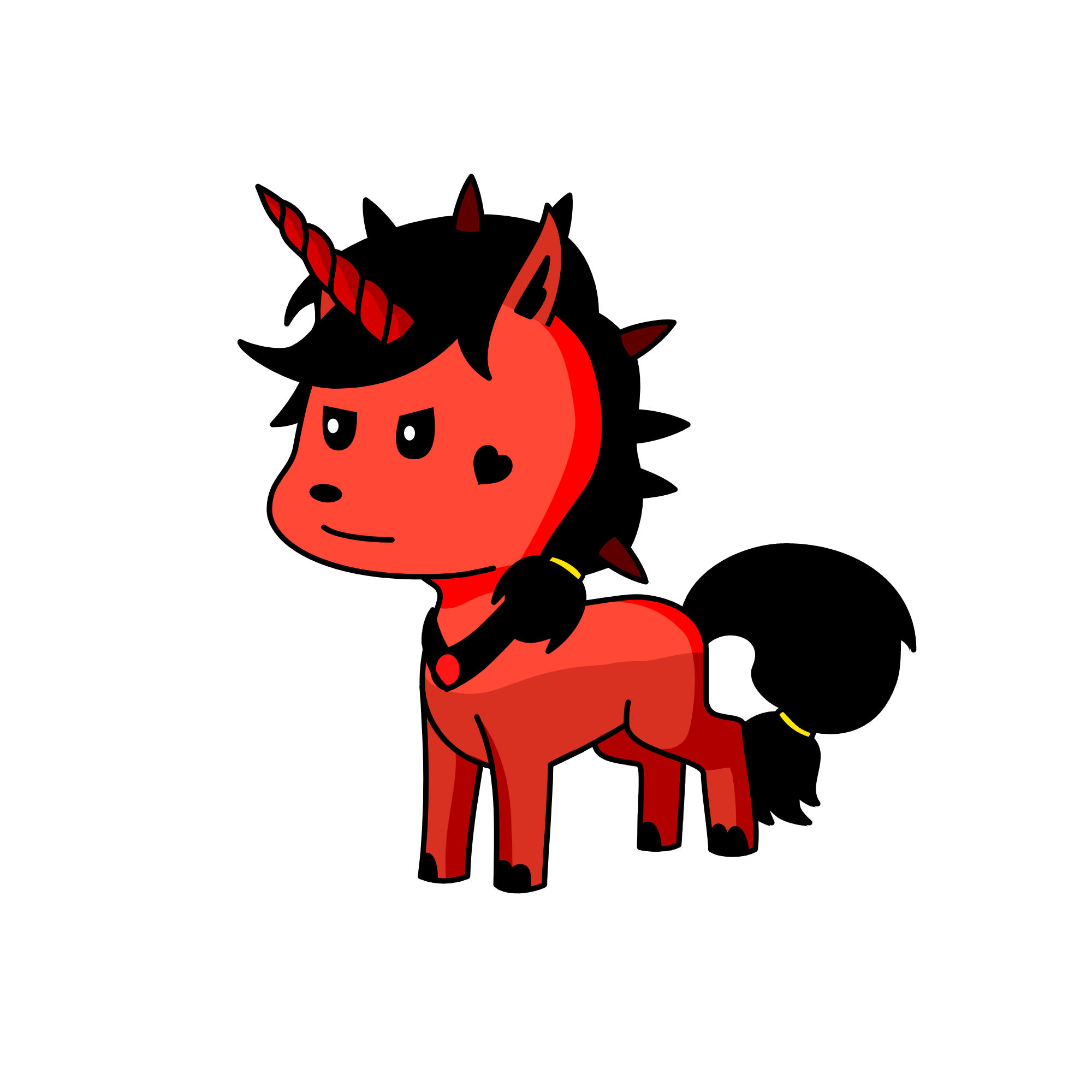 red sun the demon, the unicorn
