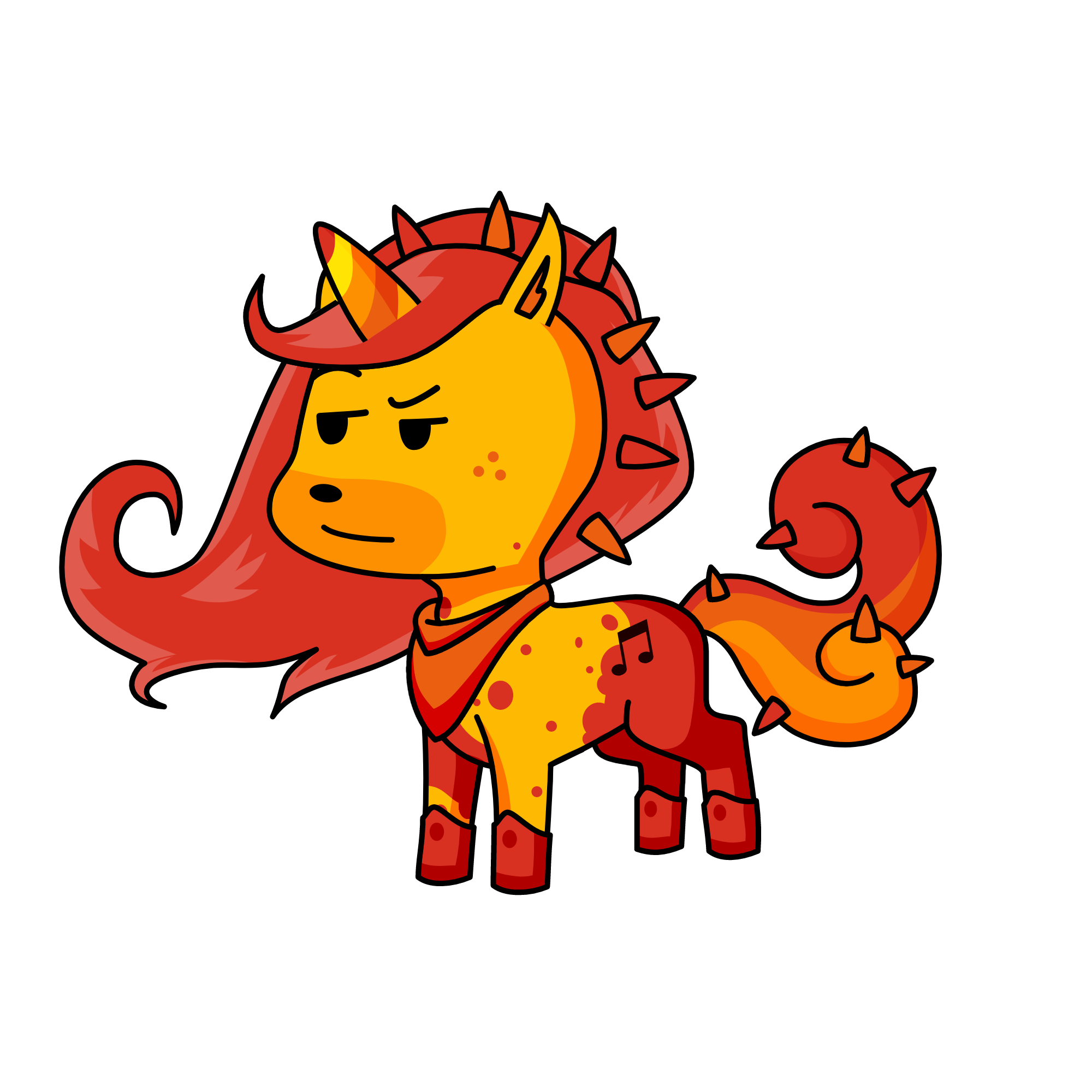 Flames, the unicorn