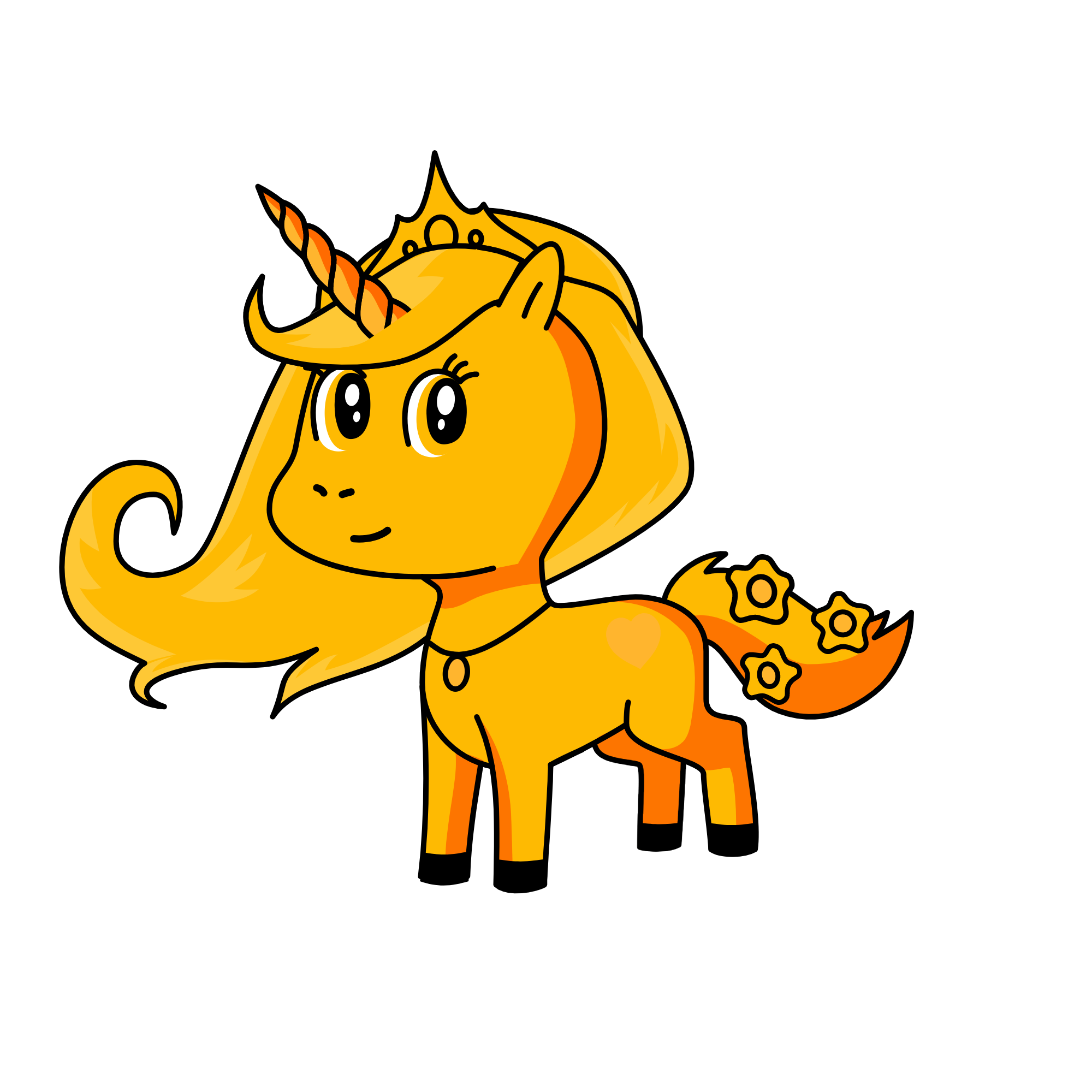 Orange-Sassy, the unicorn