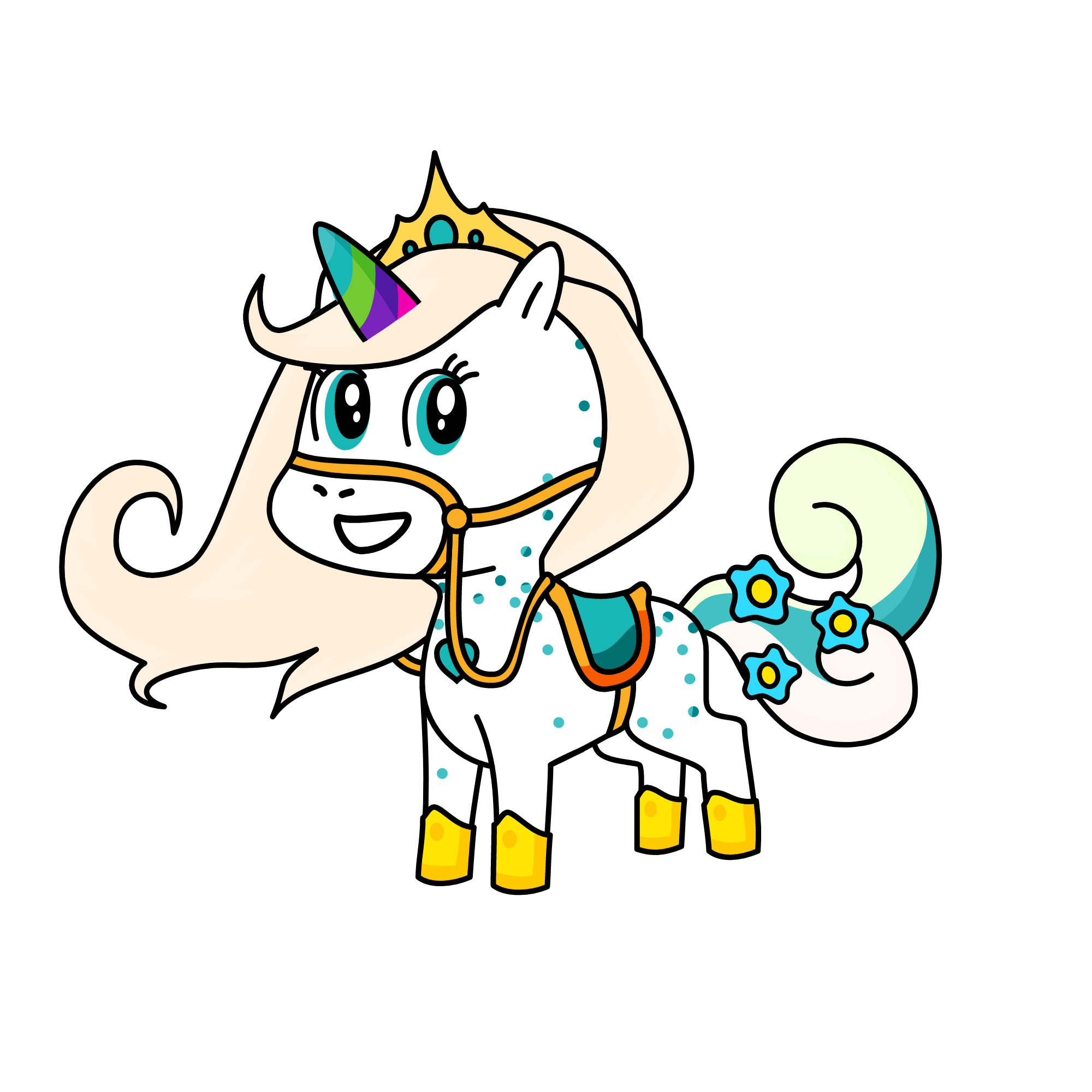 Princess Nyla her majesty's personal horse , the unicorn