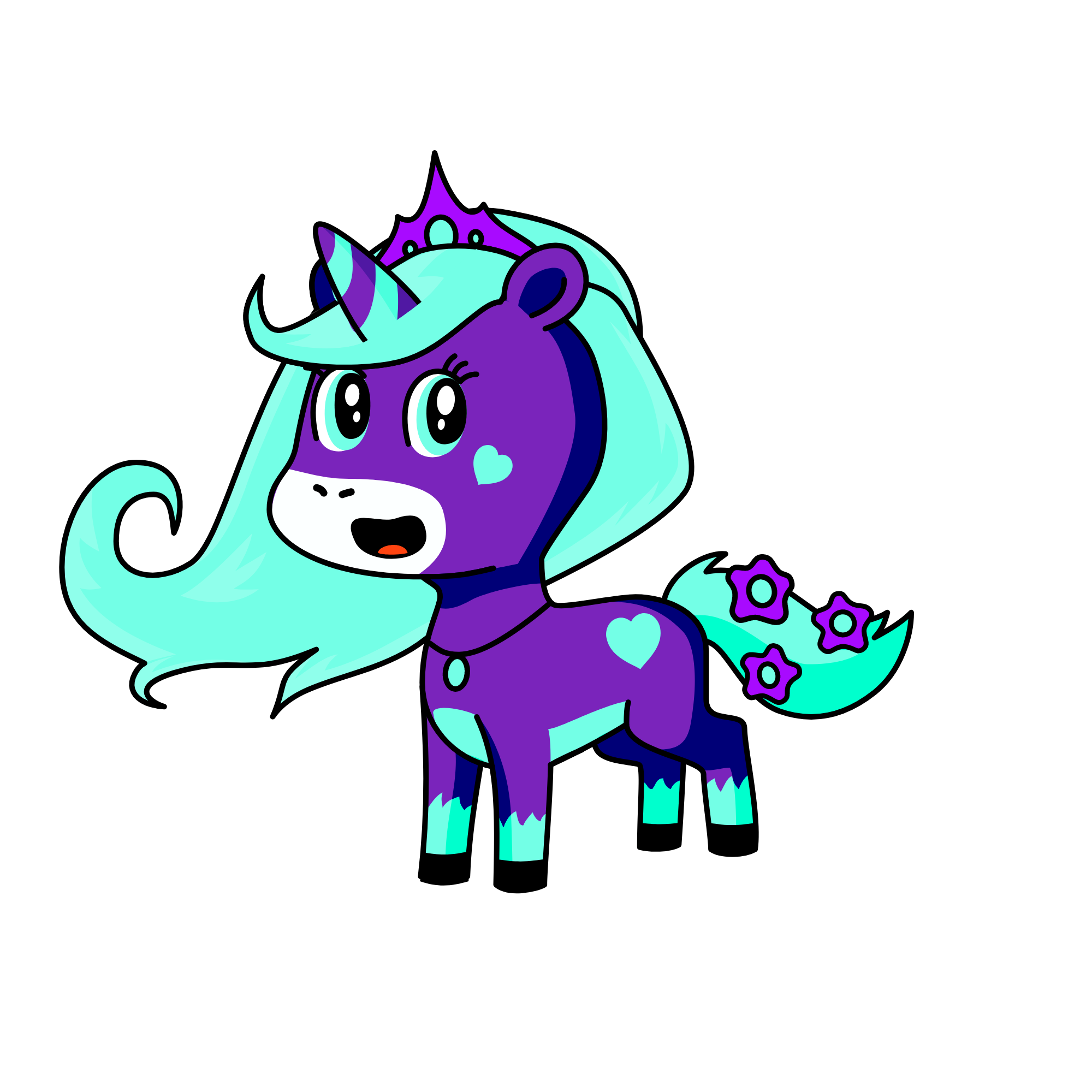 Purple And Blue, the unicorn